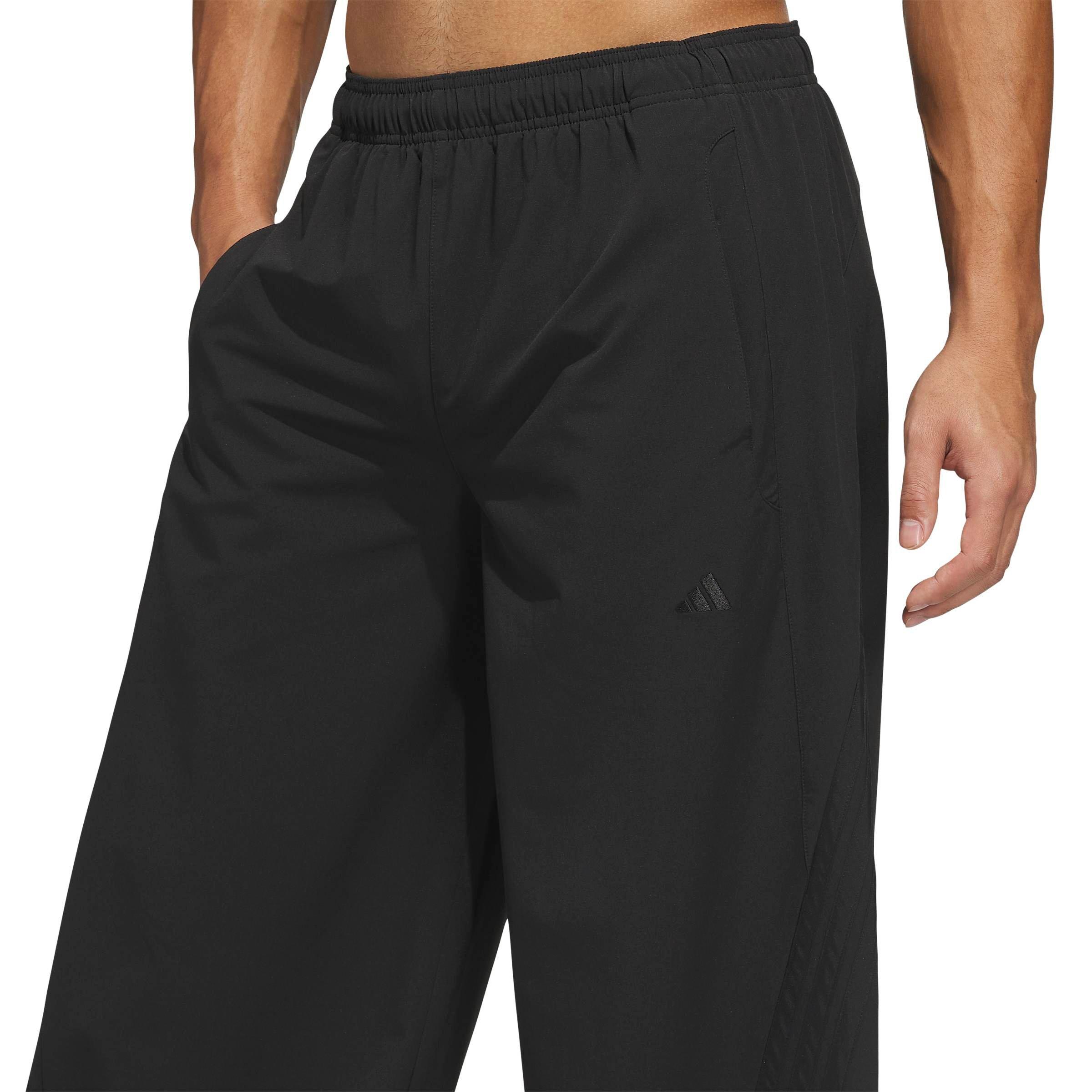 adidas Men's Basketball Woven Pants - Black - BLACK