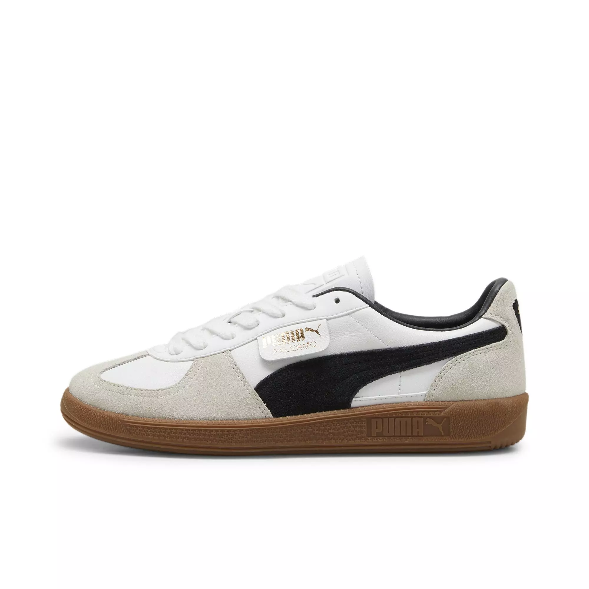 PUMA Palermo Leather "PUMA White/Vapor Grey/Gum" Men's Shoe - WHITE/GREY/GUM