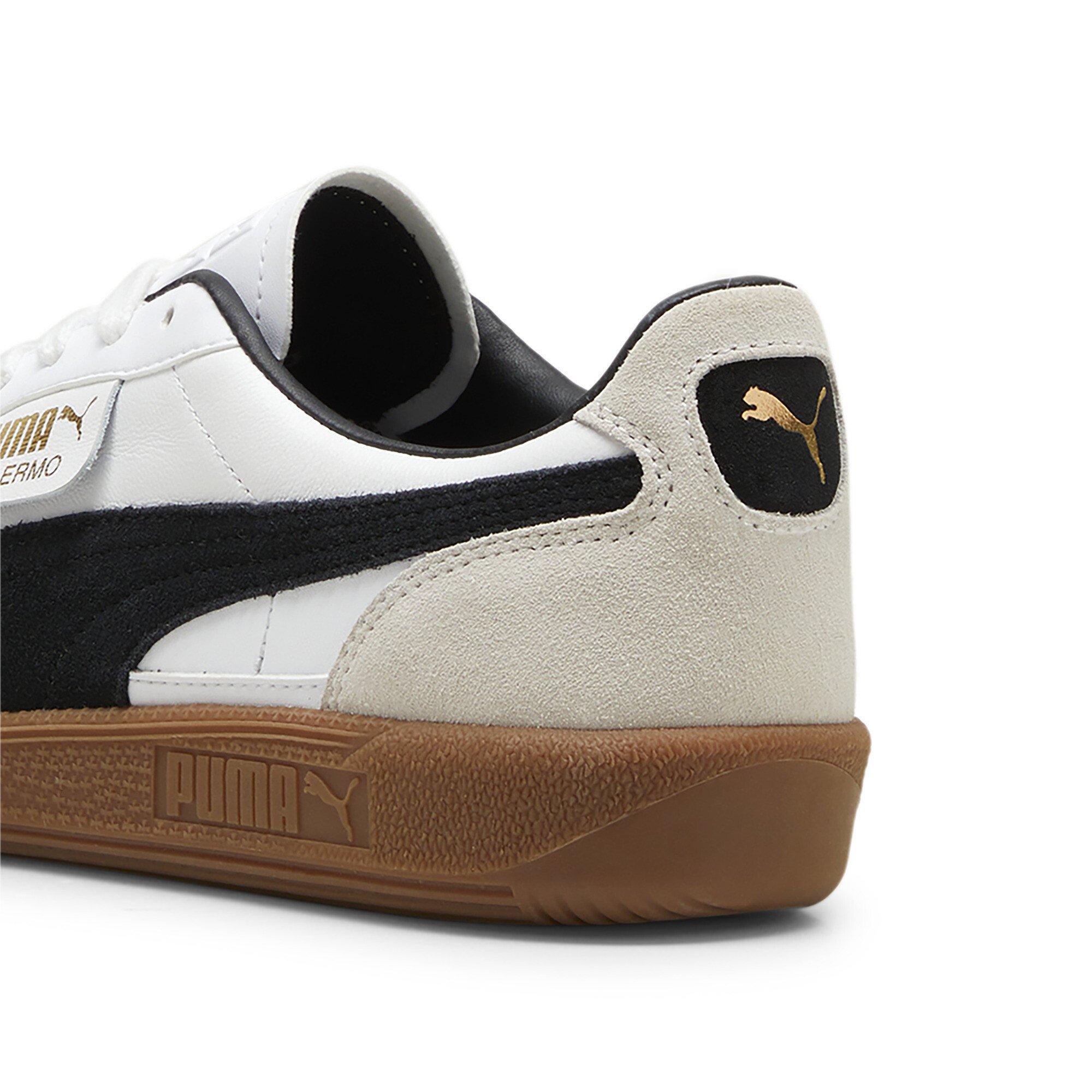 PUMA Palermo Leather "PUMA White/Vapor Grey/Gum" Men's Shoe - WHITE/GREY/GUM Thumbnail View 6