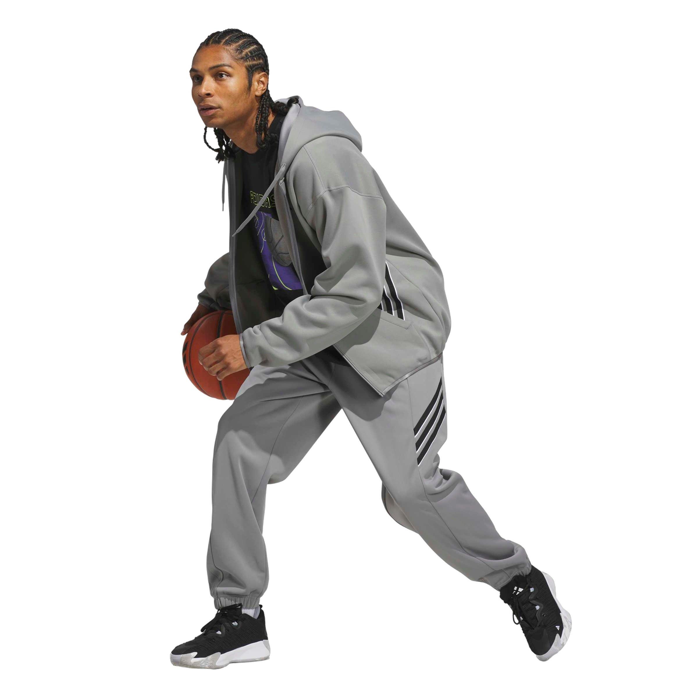 adidas Men's Crazy Warm Fleece Pants - Grey - GREY Thumbnail View 5