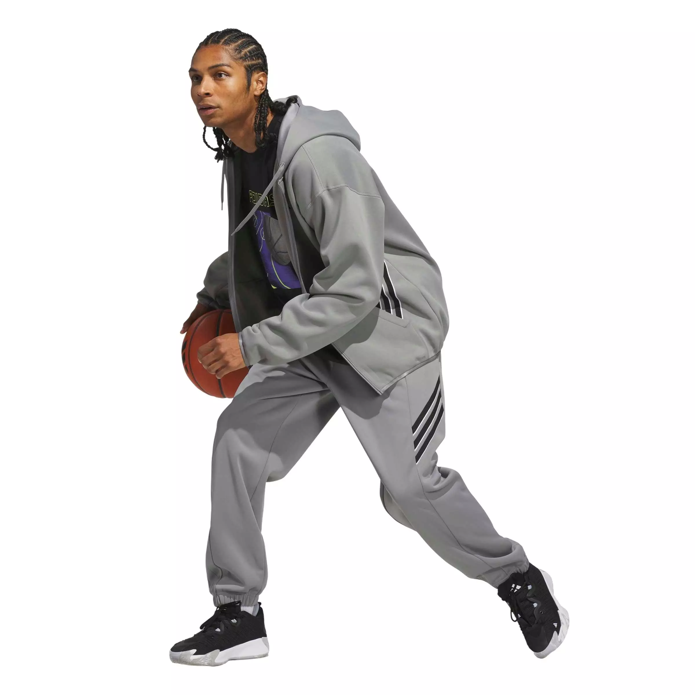 adidas Men's Crazy Warm Fleece Pants - Grey - GREY
