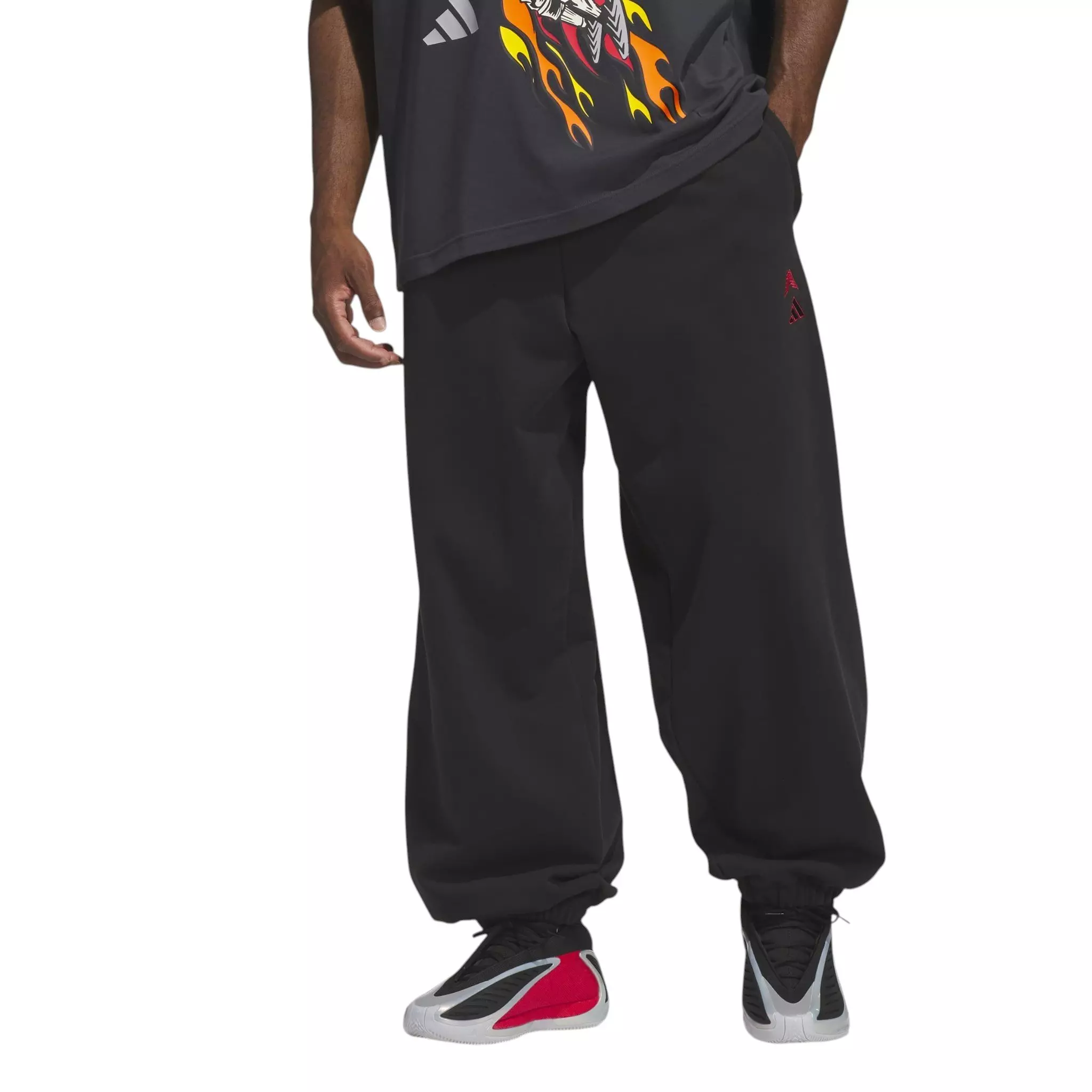 adidas Men's Anthony Edwards Foundation Basketball Joggers - Black - BLACK