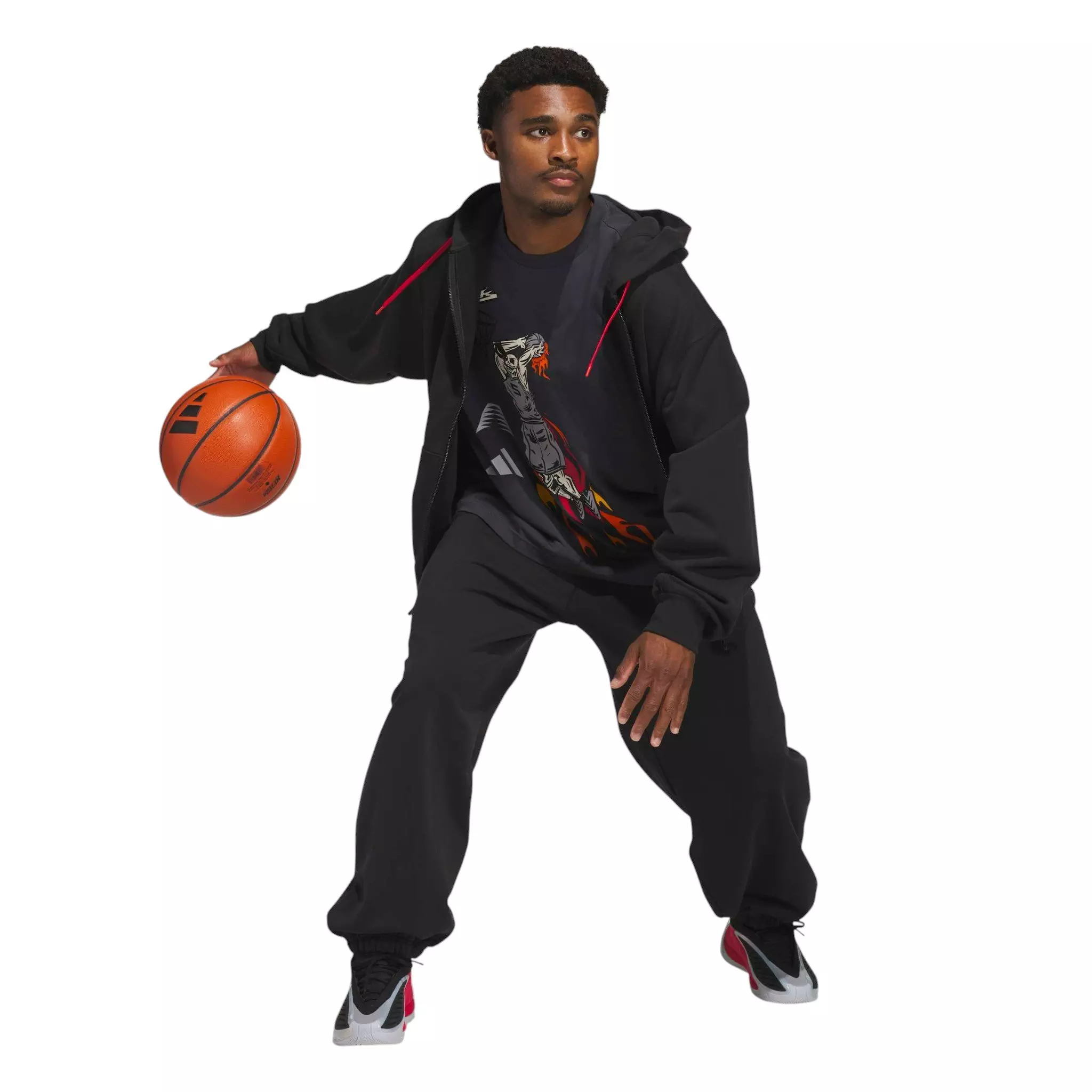 adidas Men's Anthony Edwards Foundation Basketball Joggers - Black - BLACK