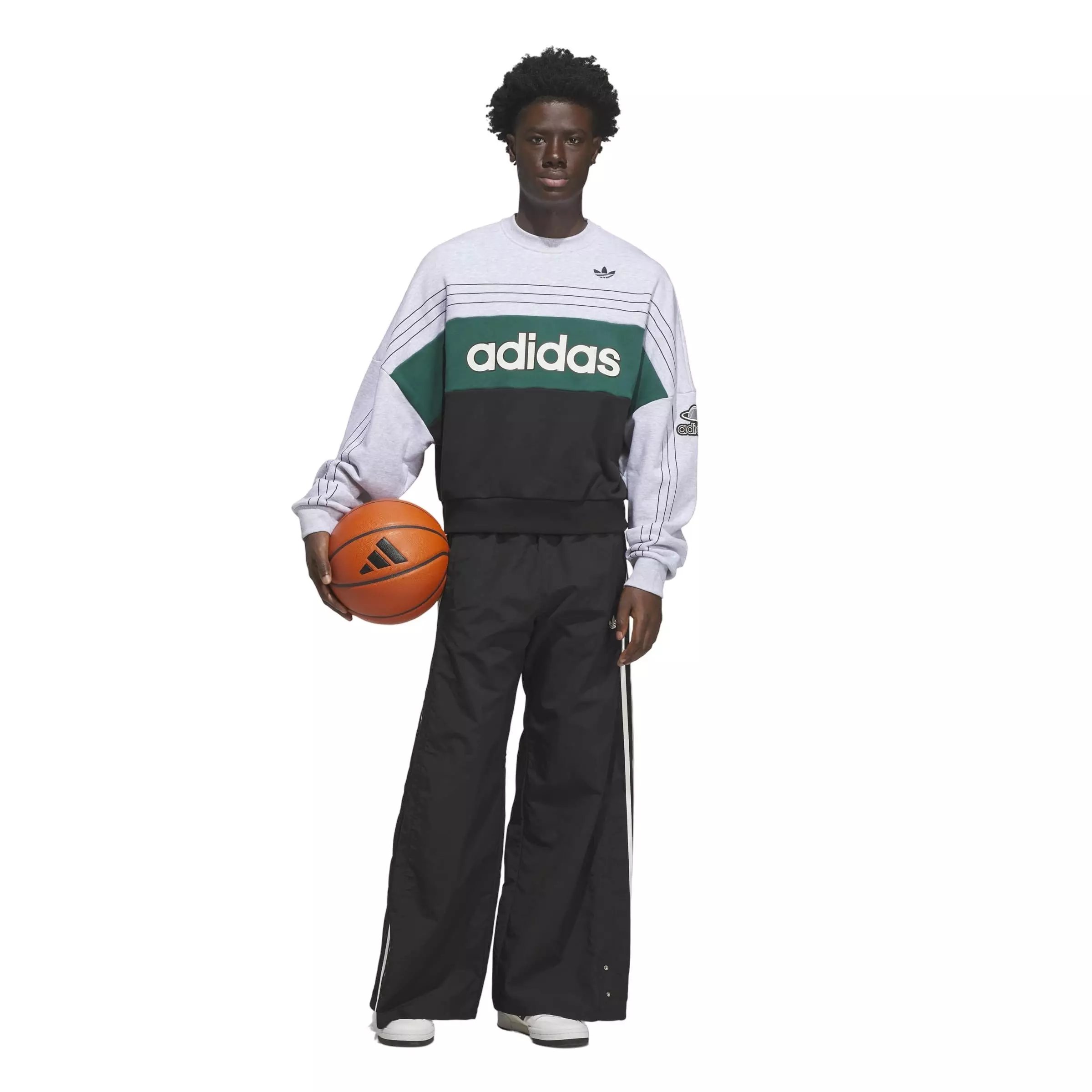 adidas Originals Men's Varsity Crewneck Sweatshirt - Grey - GREY