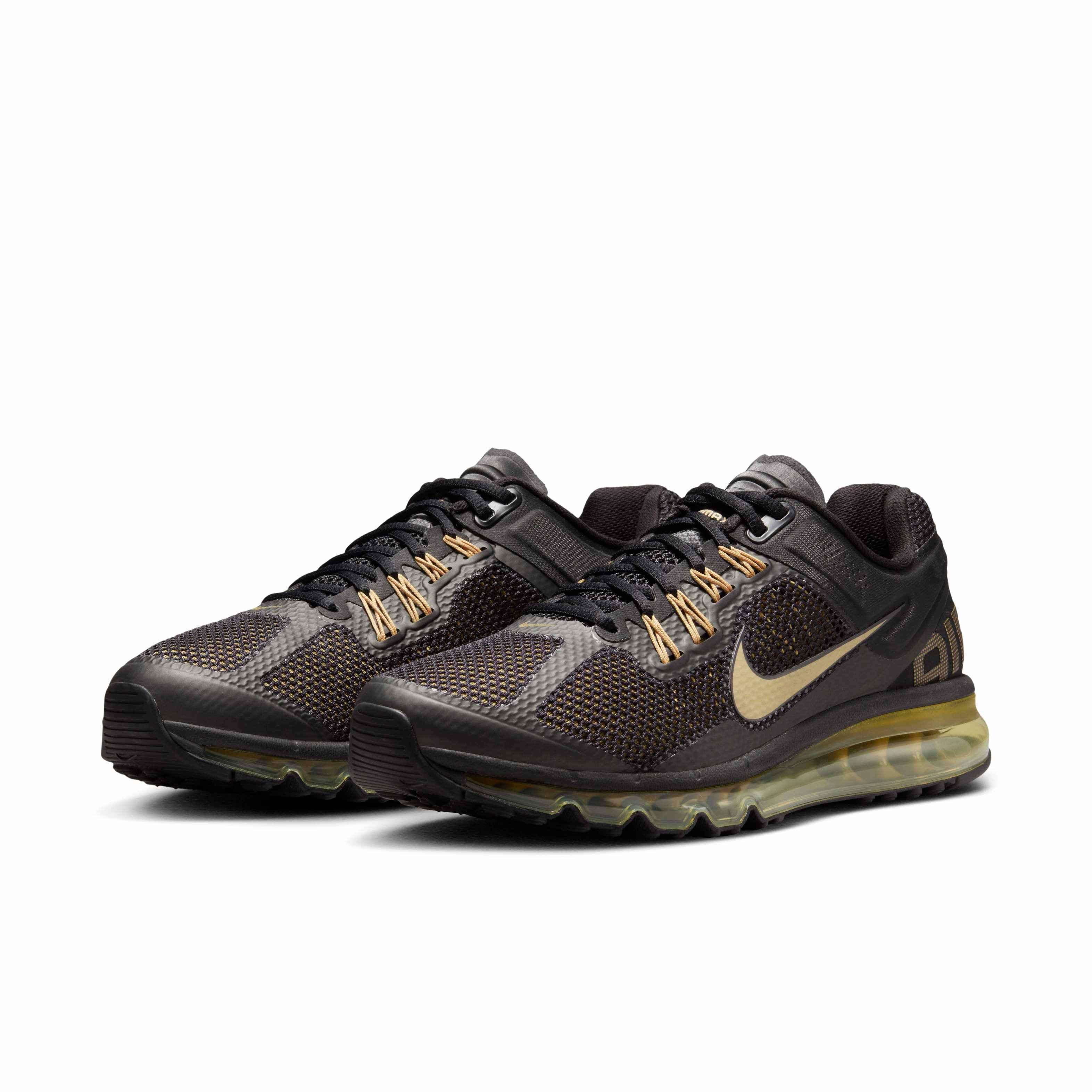 Nike Air Max 2013 "Black/Flat Gold/Metallic Gold" Men's Shoe - BLACK/GOLD/GOLD Thumbnail View 3