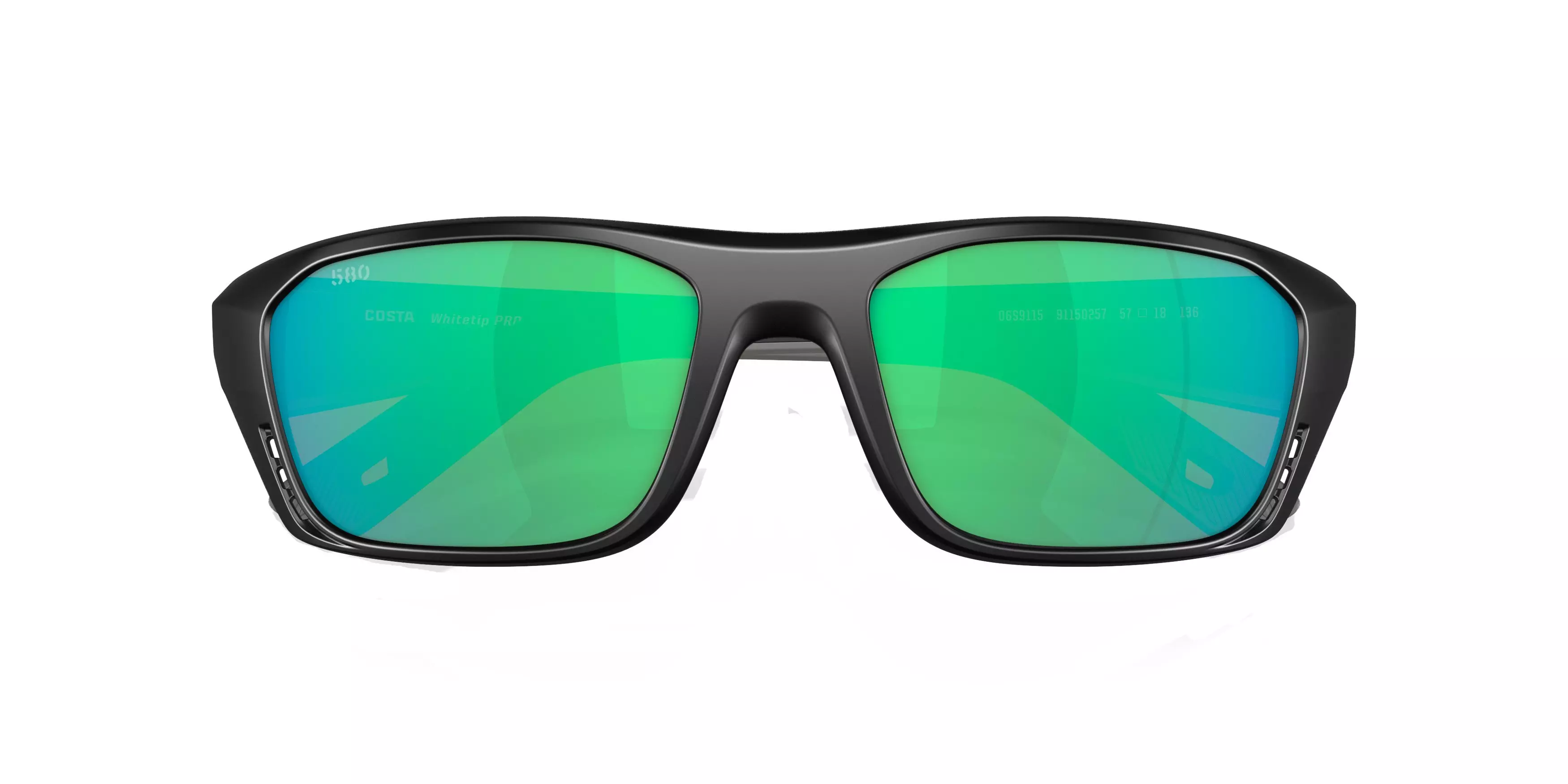 Costa Del Mar Whitetip Pro 580G Polarized Sunglasses - BLACK/GREEN