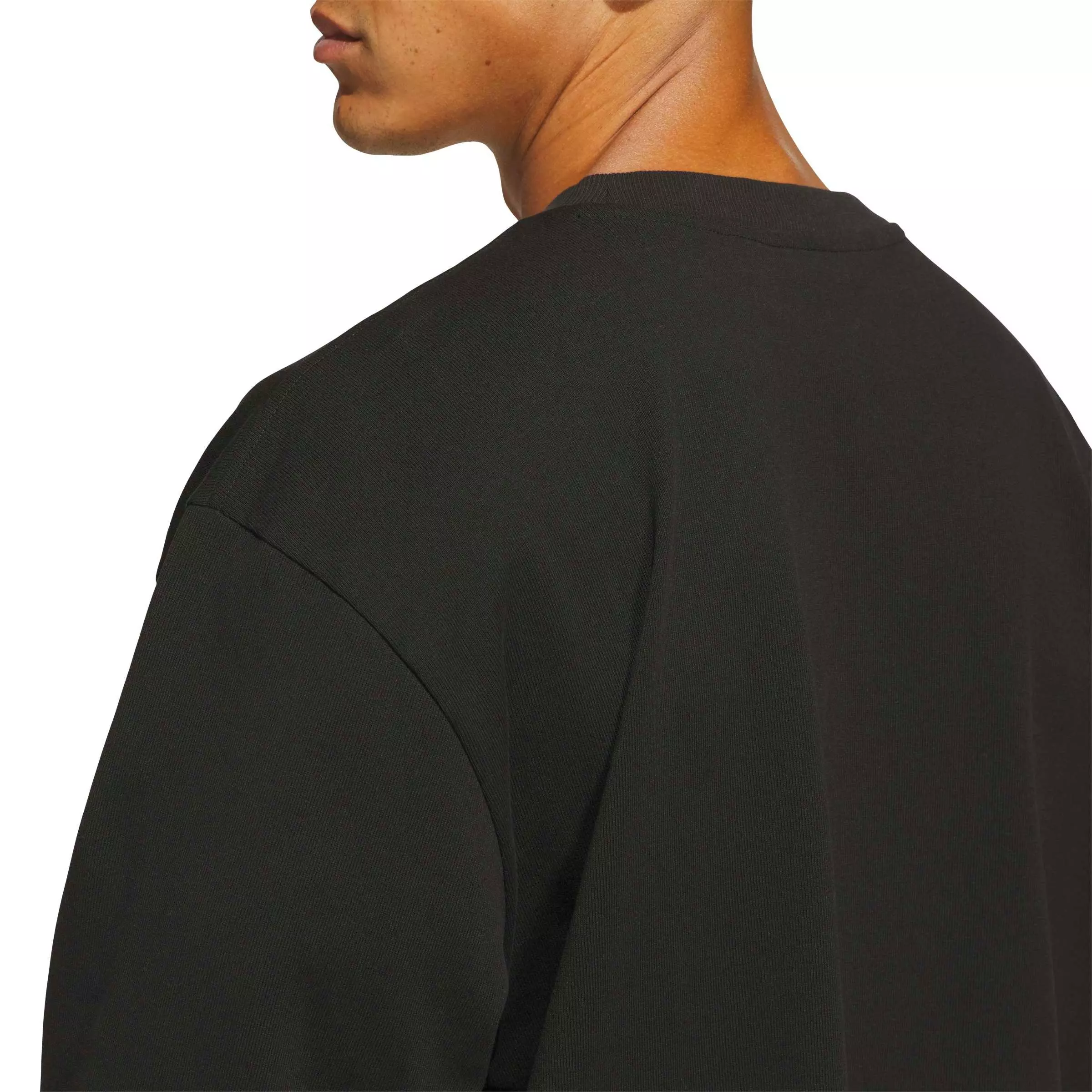 adidas Men's Basketball Single Jersey Long Sleeve Top - Black - BLACK
