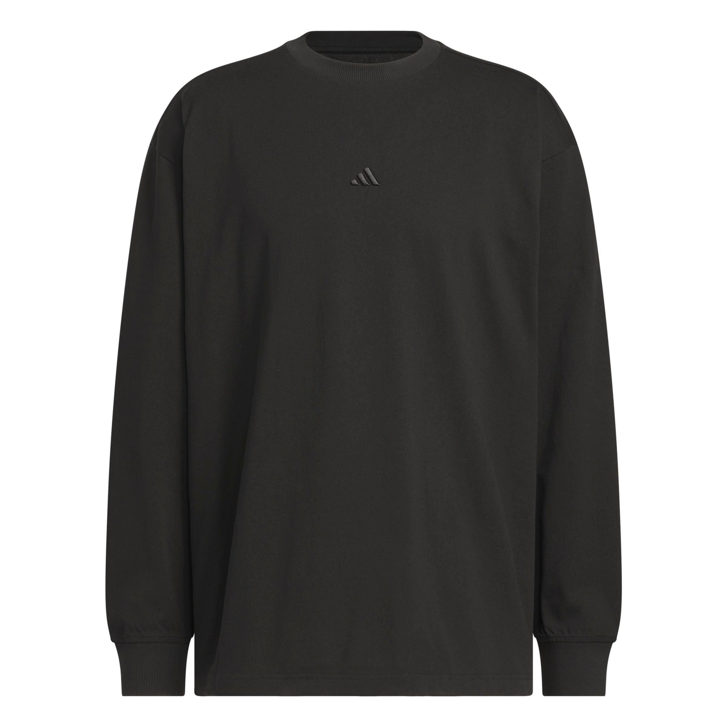 adidas Men's Basketball Single Jersey Long Sleeve Top - Black - BLACK
