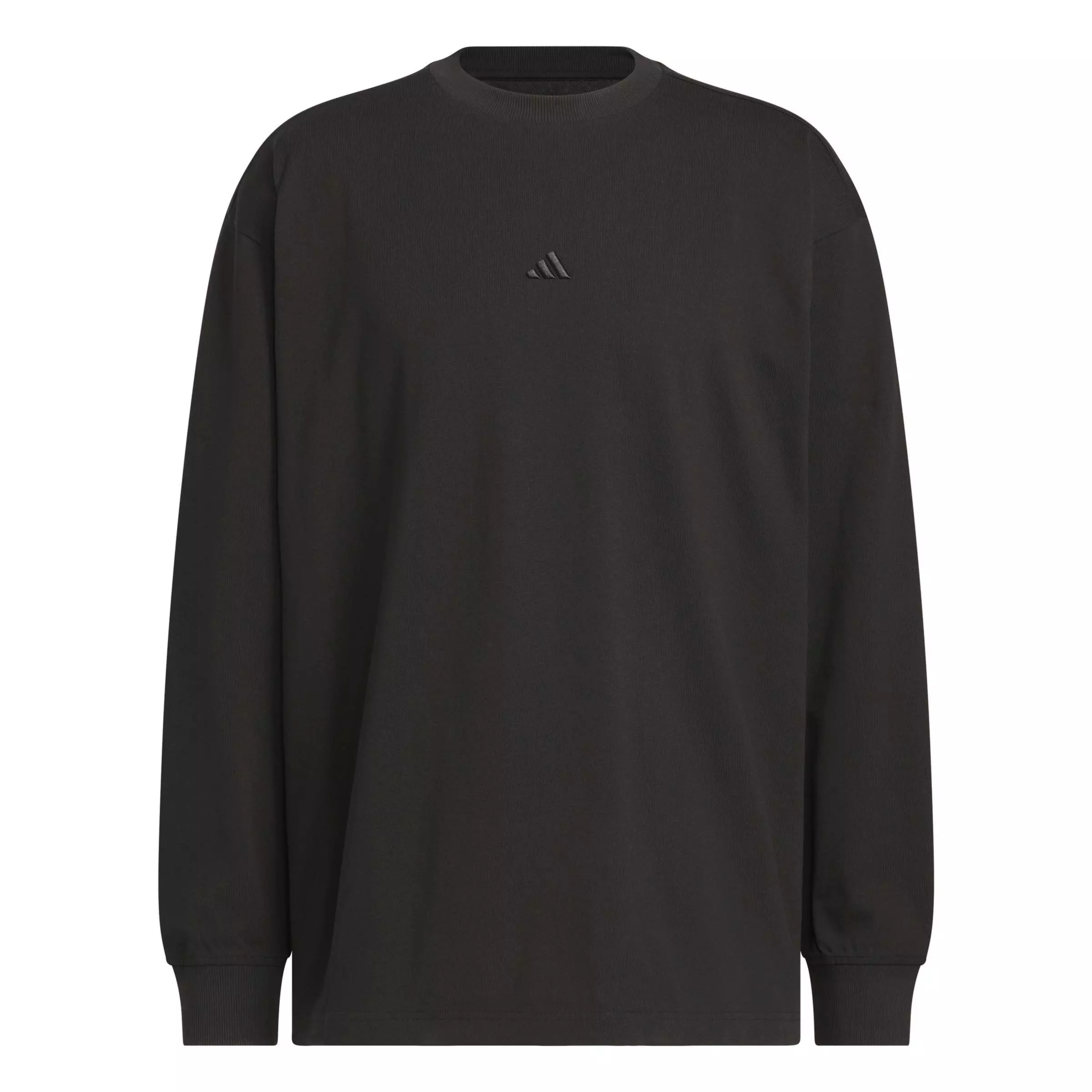 adidas Men's Basketball Single Jersey Long Sleeve Top - Black - BLACK