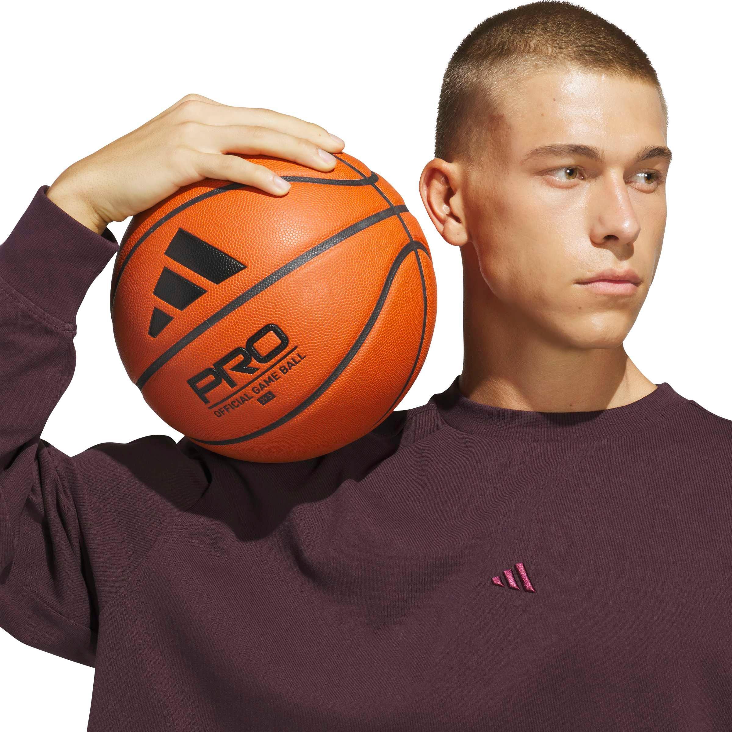 adidas Men's Basketball Single jersey Long Sleeve Top - Maroon - MAROON