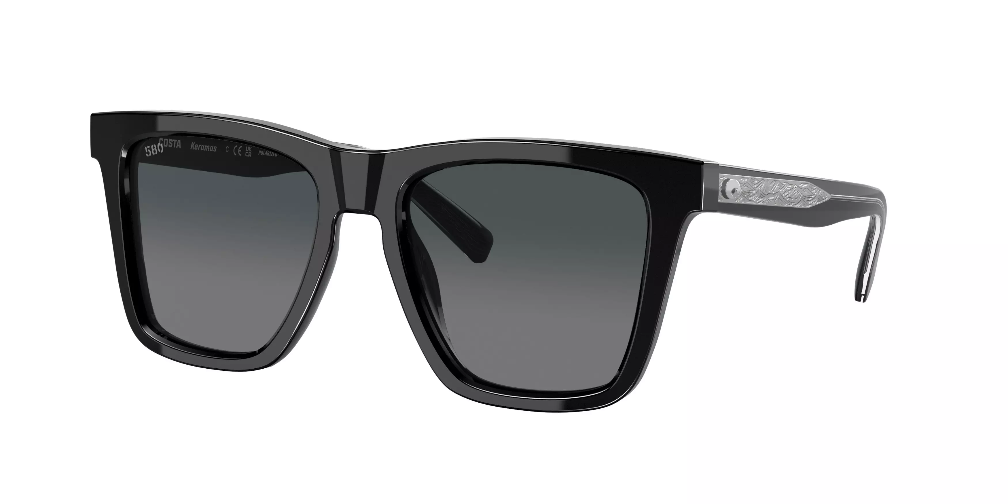 Costa Del Mar Keramas Polarized Sunglasses - BLACK/GREY