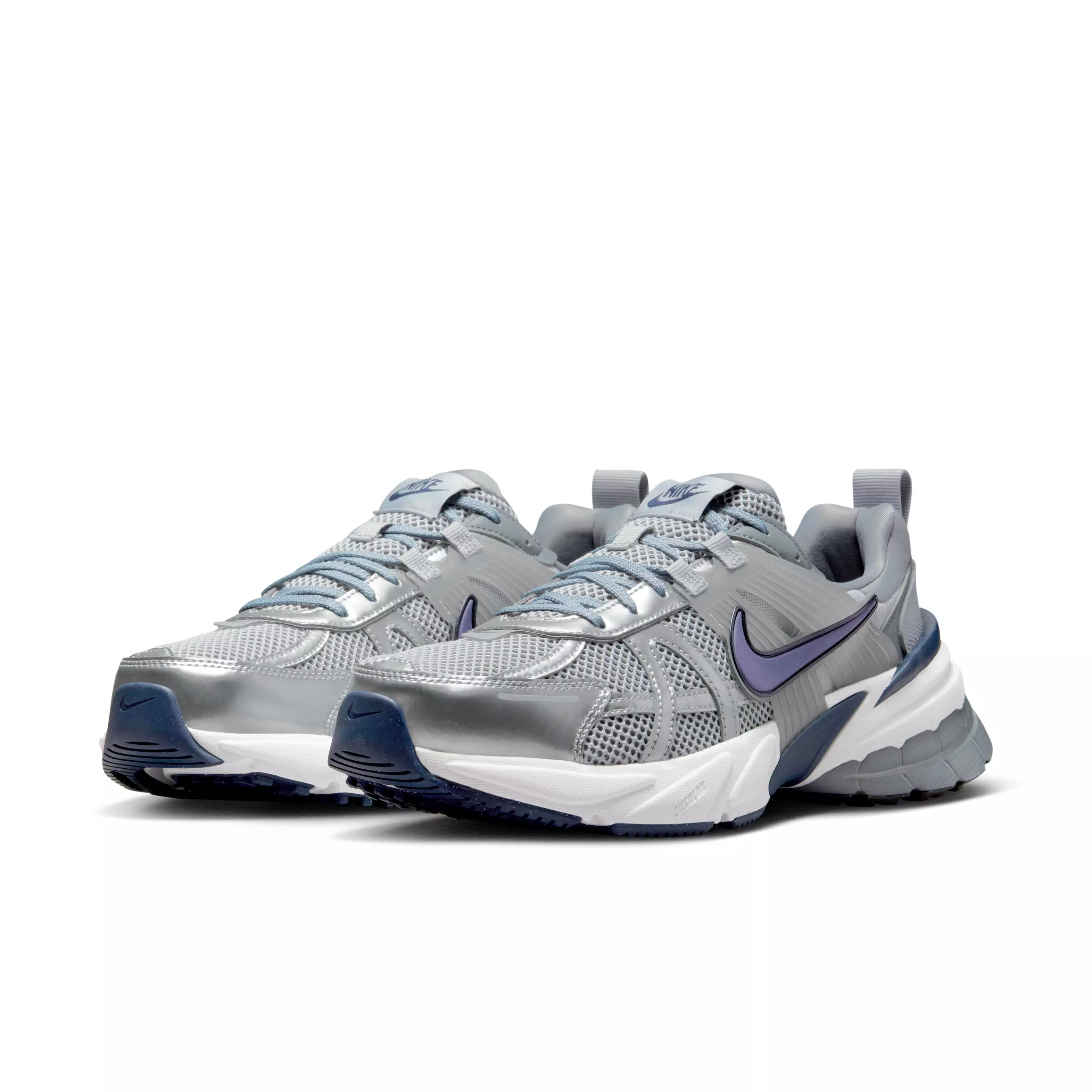 Nike V2K Run "Wolf Grey/Cool Grey/White/Midnight Navy" Men's Shoe - GREY/GREY/WHITE/NAVY