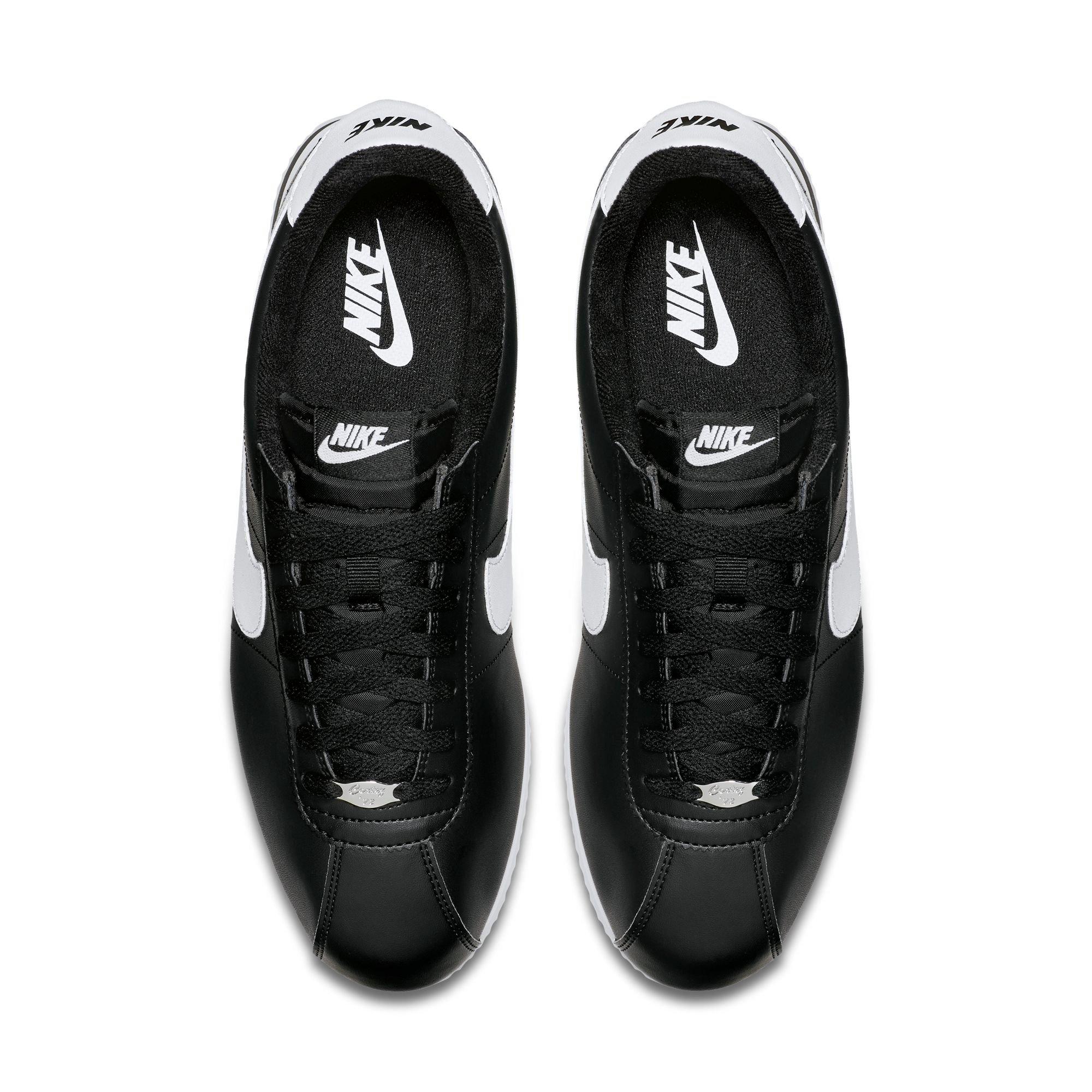 nike cortez black and white mens
