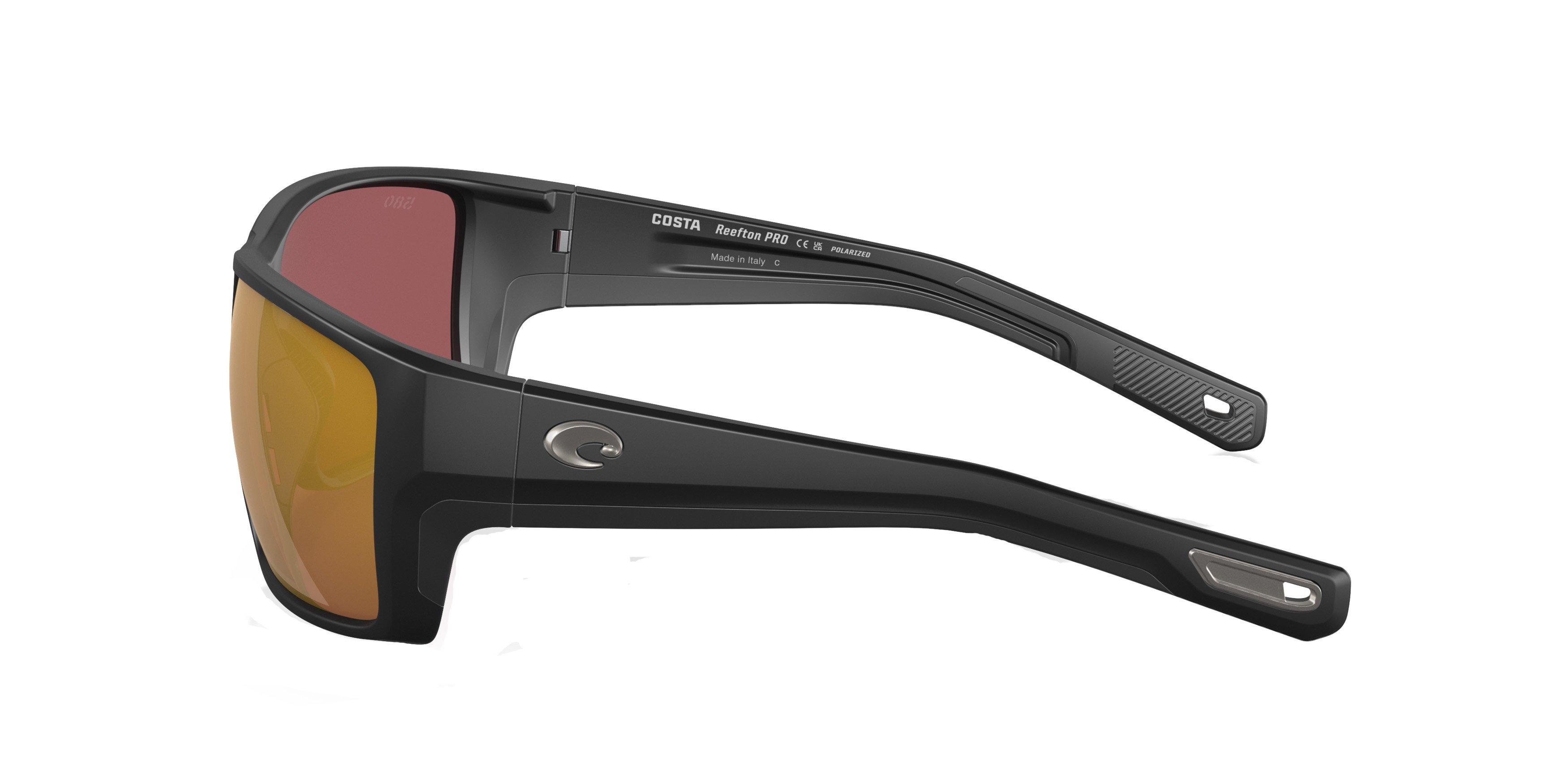 Costa Del Mar Reefton Pro Gold Mirror Polarized Matte Black Sunglasses - BLACK/GOLD Thumbnail View 6