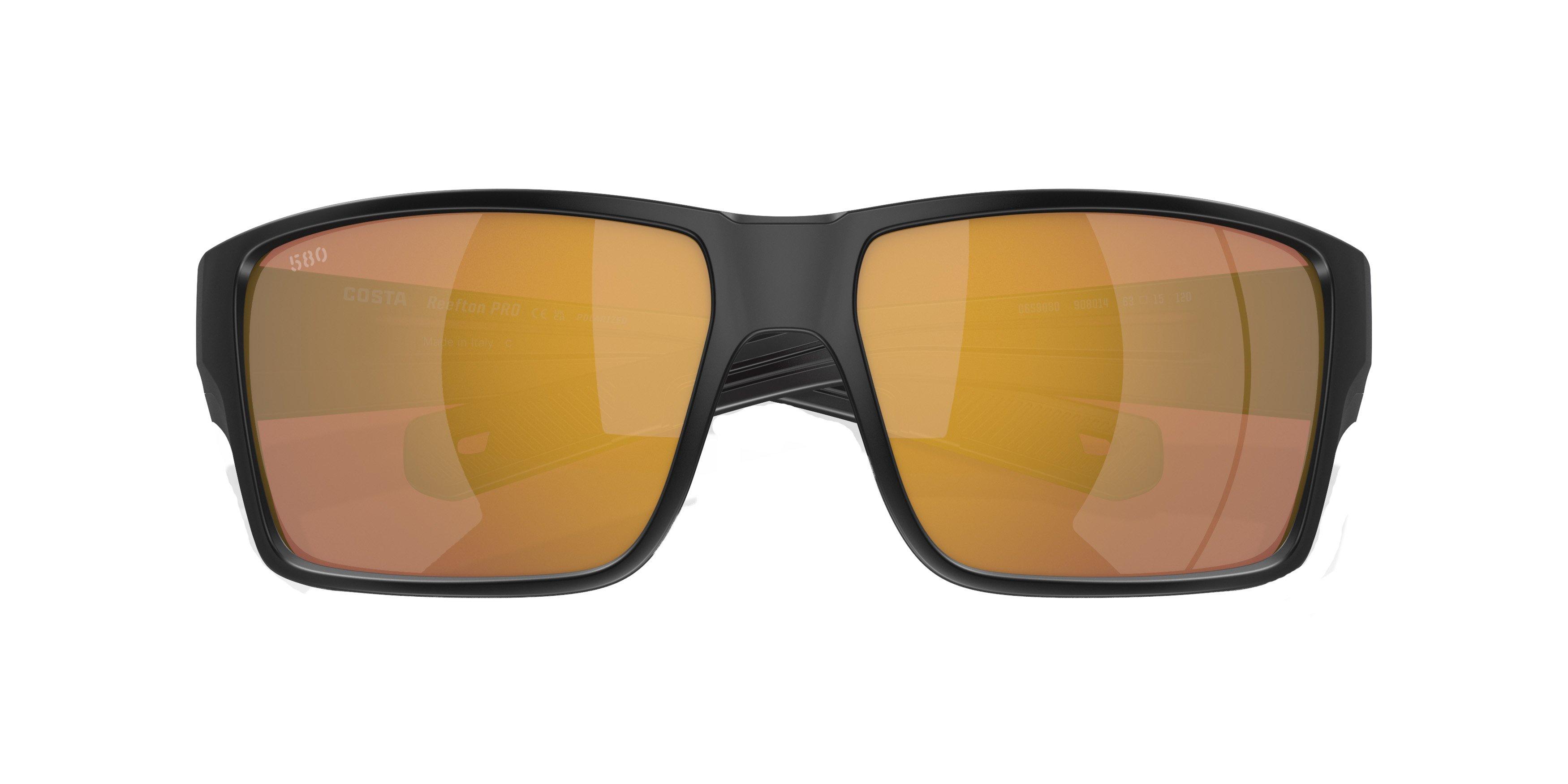 Costa Del Mar Reefton Pro Gold Mirror Polarized Matte Black Sunglasses - BLACK/GOLD Thumbnail View 7