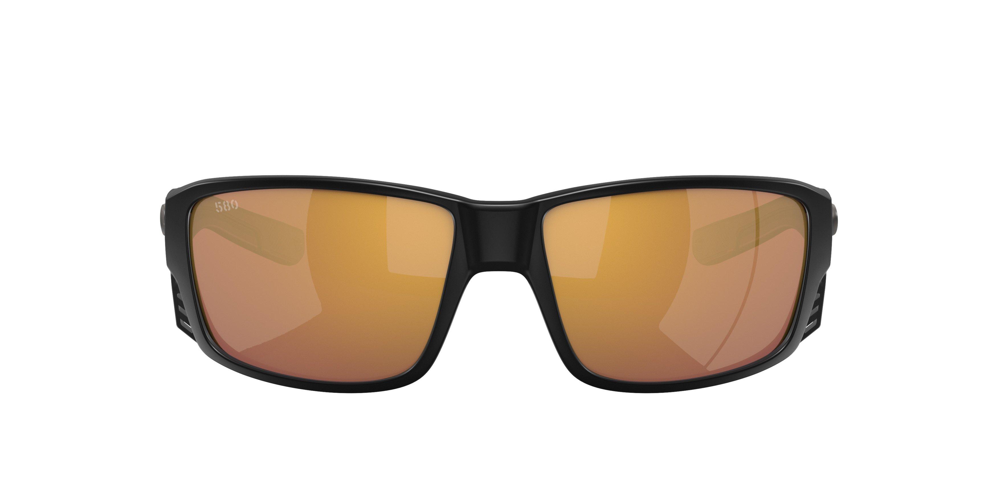 Costa Del Mar Tuna Alley Pro Gold Mirror Polarized Matte Black Sunglasses - BLACK/GOLD Thumbnail View 3