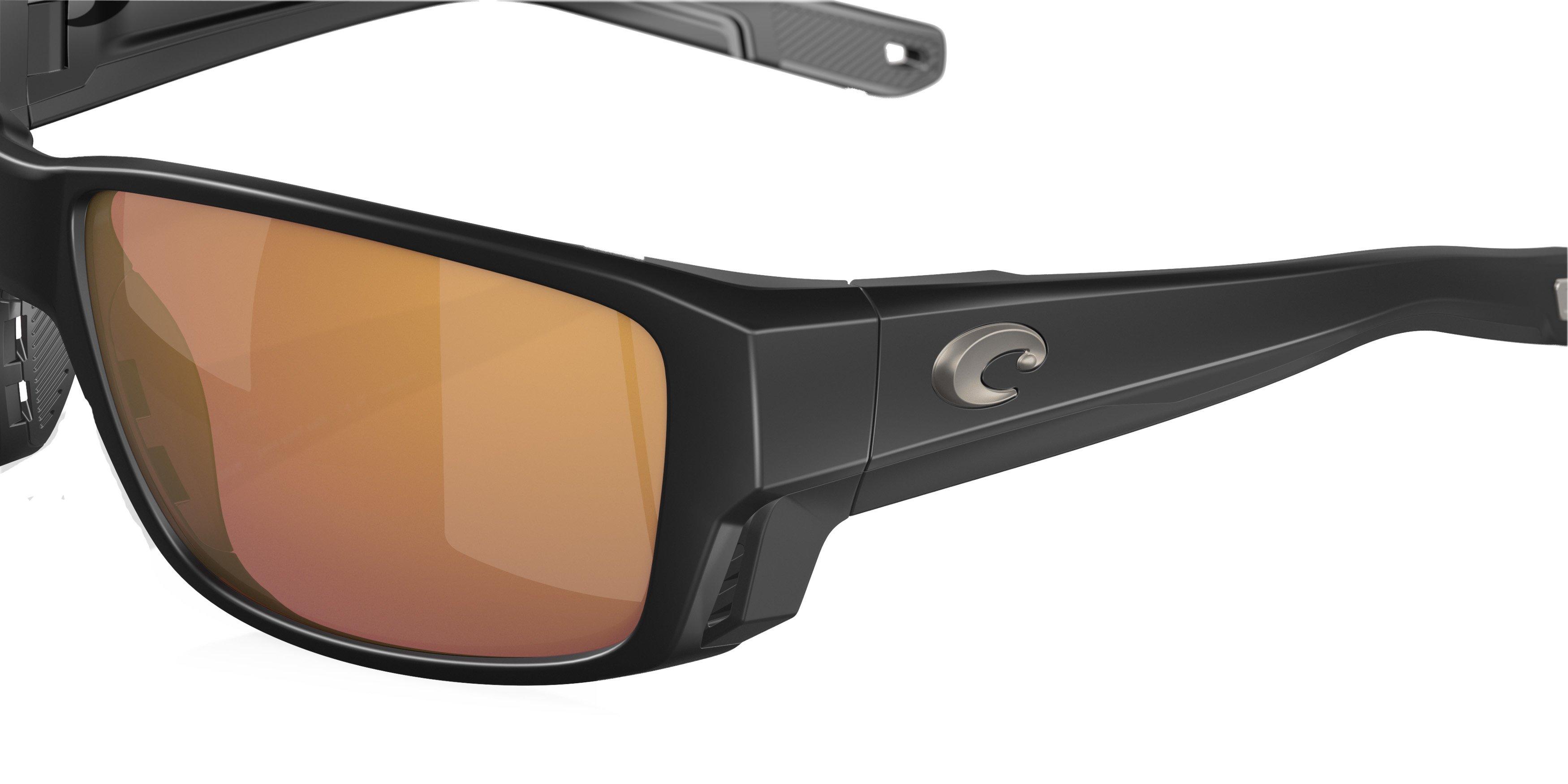 Costa Del Mar Tuna Alley Pro Gold Mirror Polarized Matte Black Sunglasses - BLACK/GOLD Thumbnail View 4