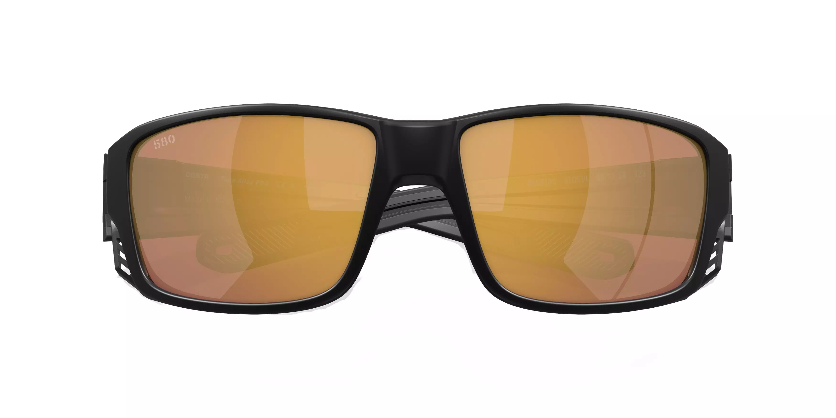 Costa Del Mar Tuna Alley Pro Gold Mirror Polarized Matte Black Sunglasses - BLACK/GOLD