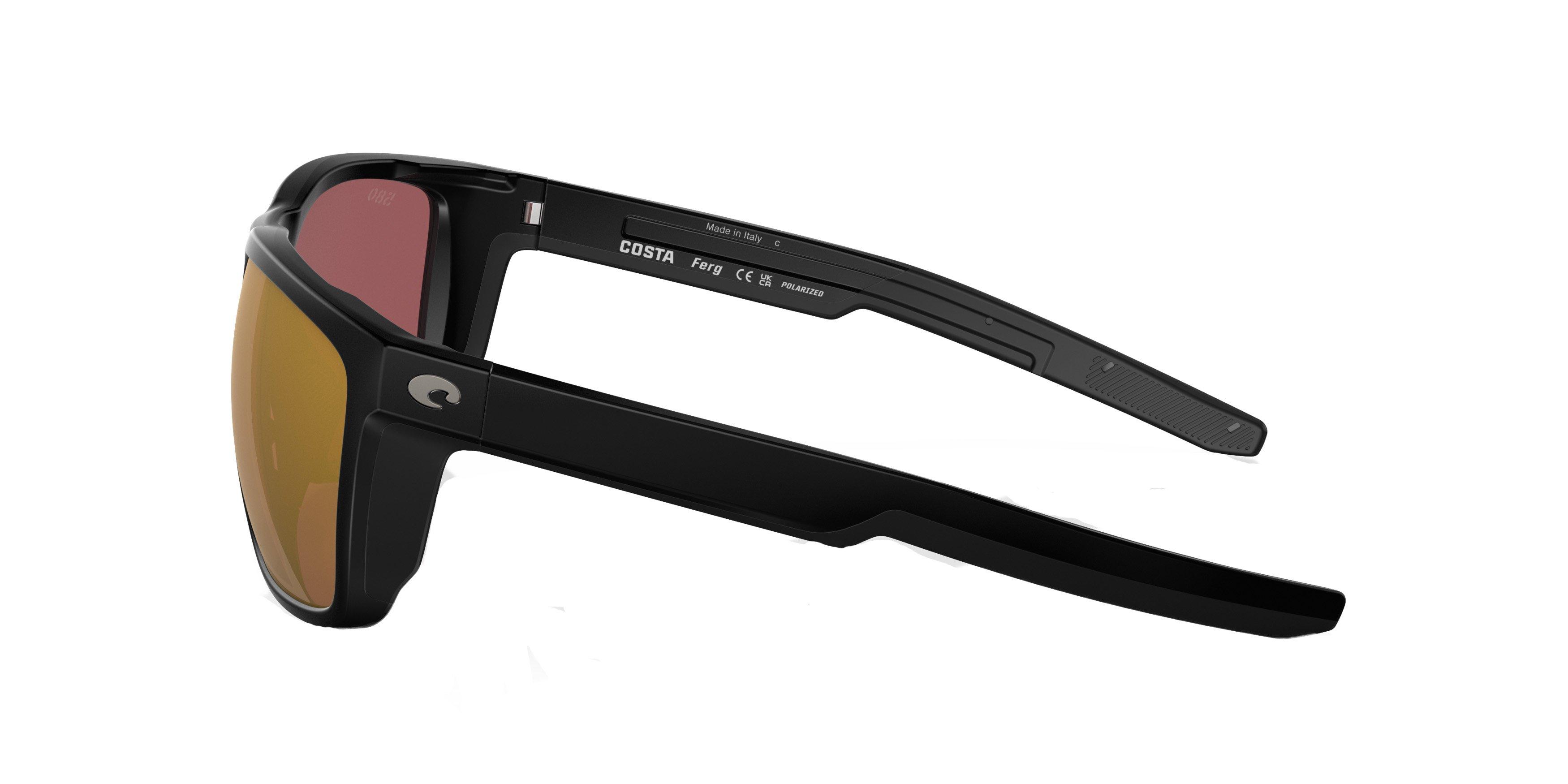 Costa Del Mar Ferg Gold Mirror Polarized 580G Matte Black Sunglasses - BLACK/GOLD Thumbnail View 6