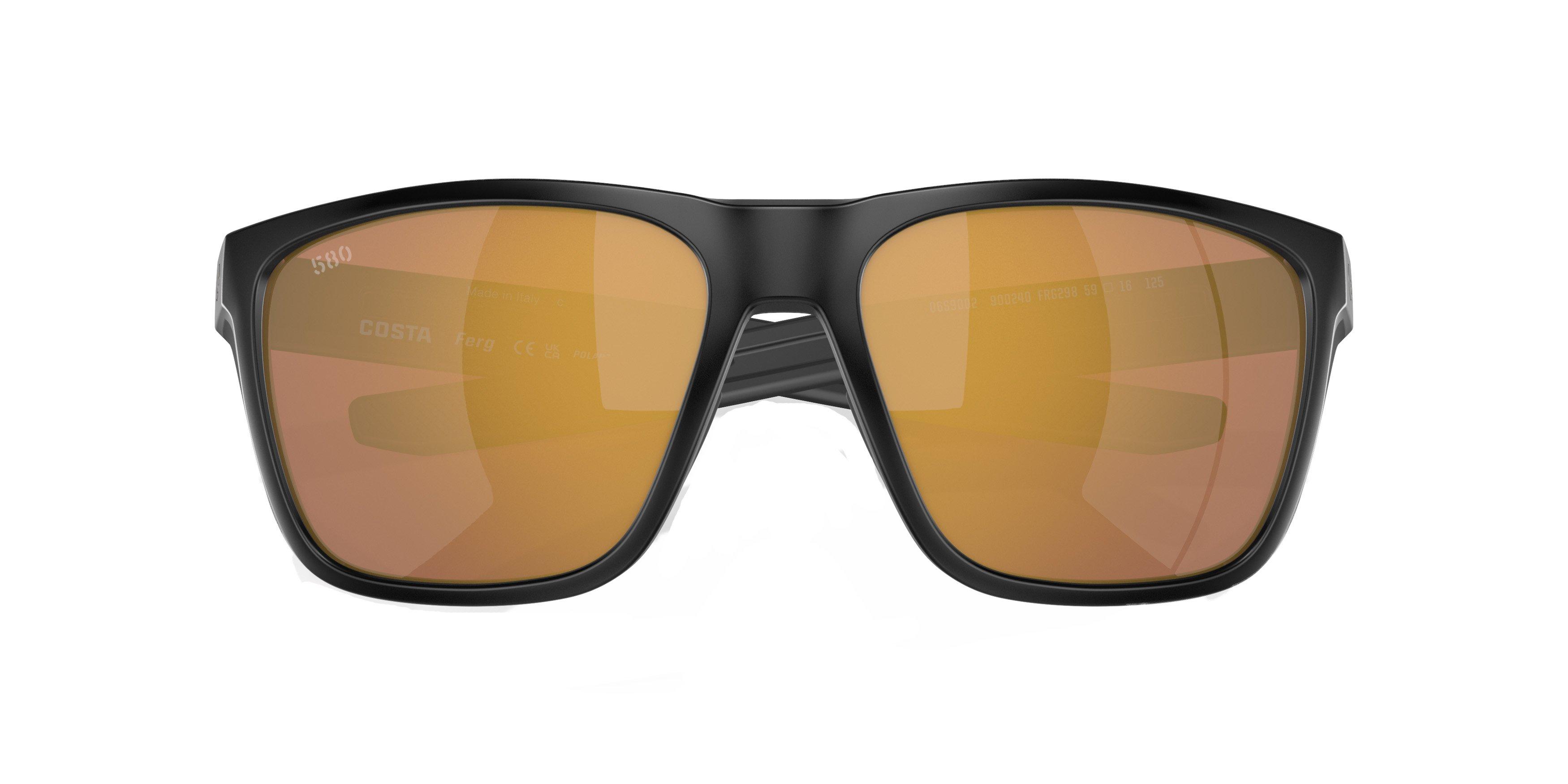 Costa Del Mar Ferg Gold Mirror Polarized 580G Matte Black Sunglasses - BLACK/GOLD Thumbnail View 7