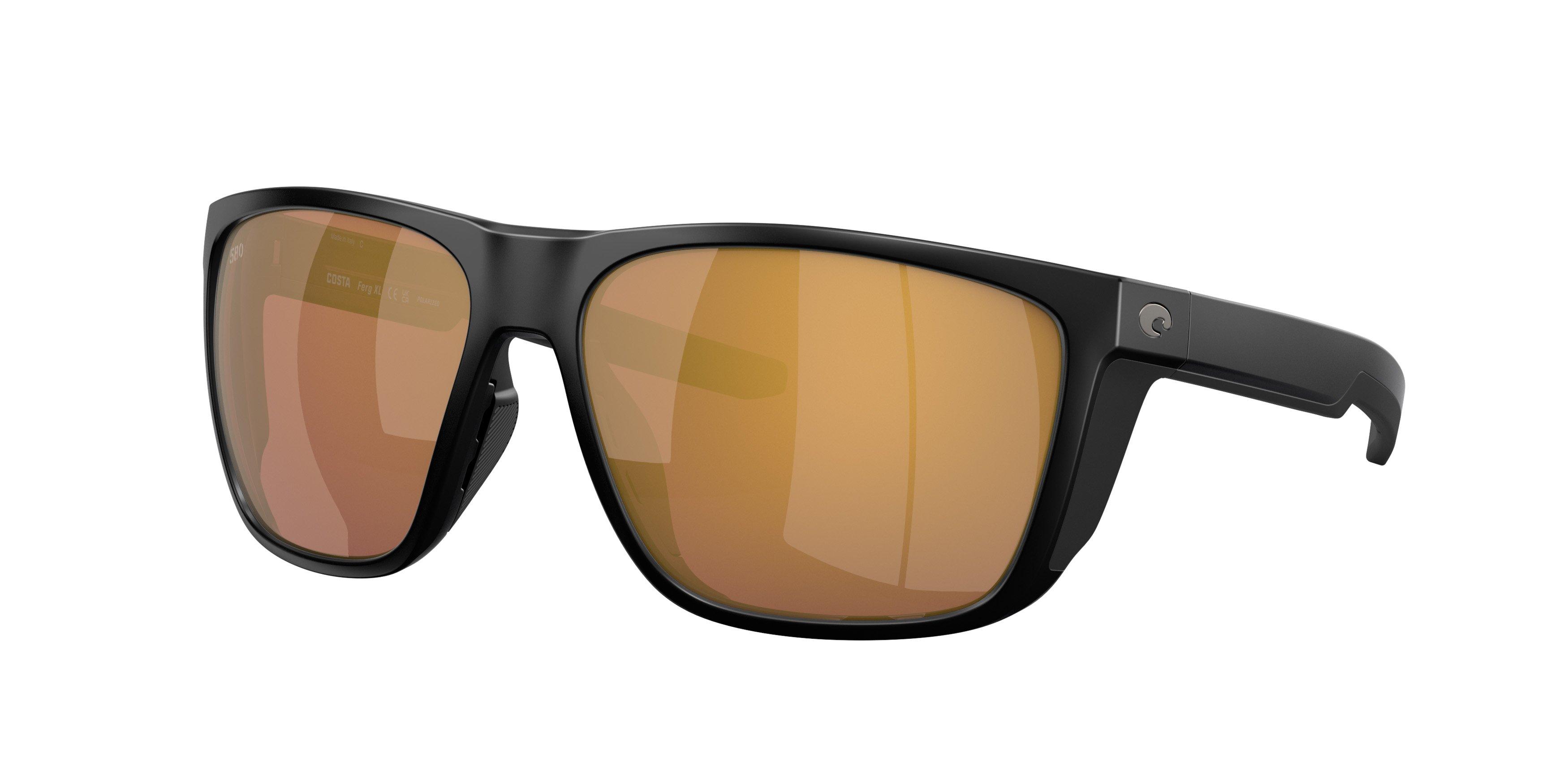 Costa Del Mar Ferg Gold Mirror Polarized 580G Matte Black Sunglasses - BLACK/GOLD Thumbnail View 1