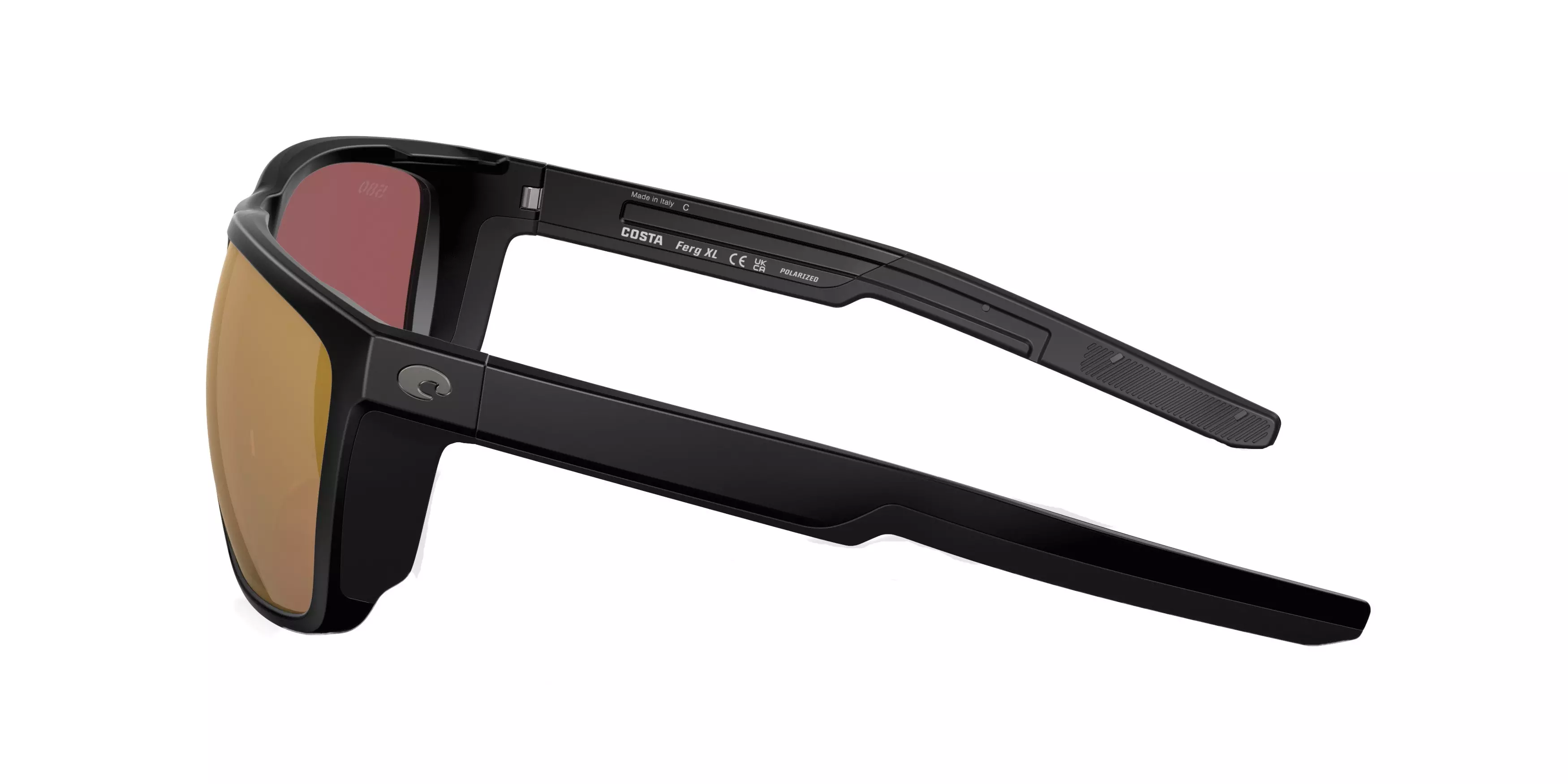 Costa Del Mar Ferg Gold Mirror Polarized 580G Matte Black Sunglasses - BLACK/GOLD