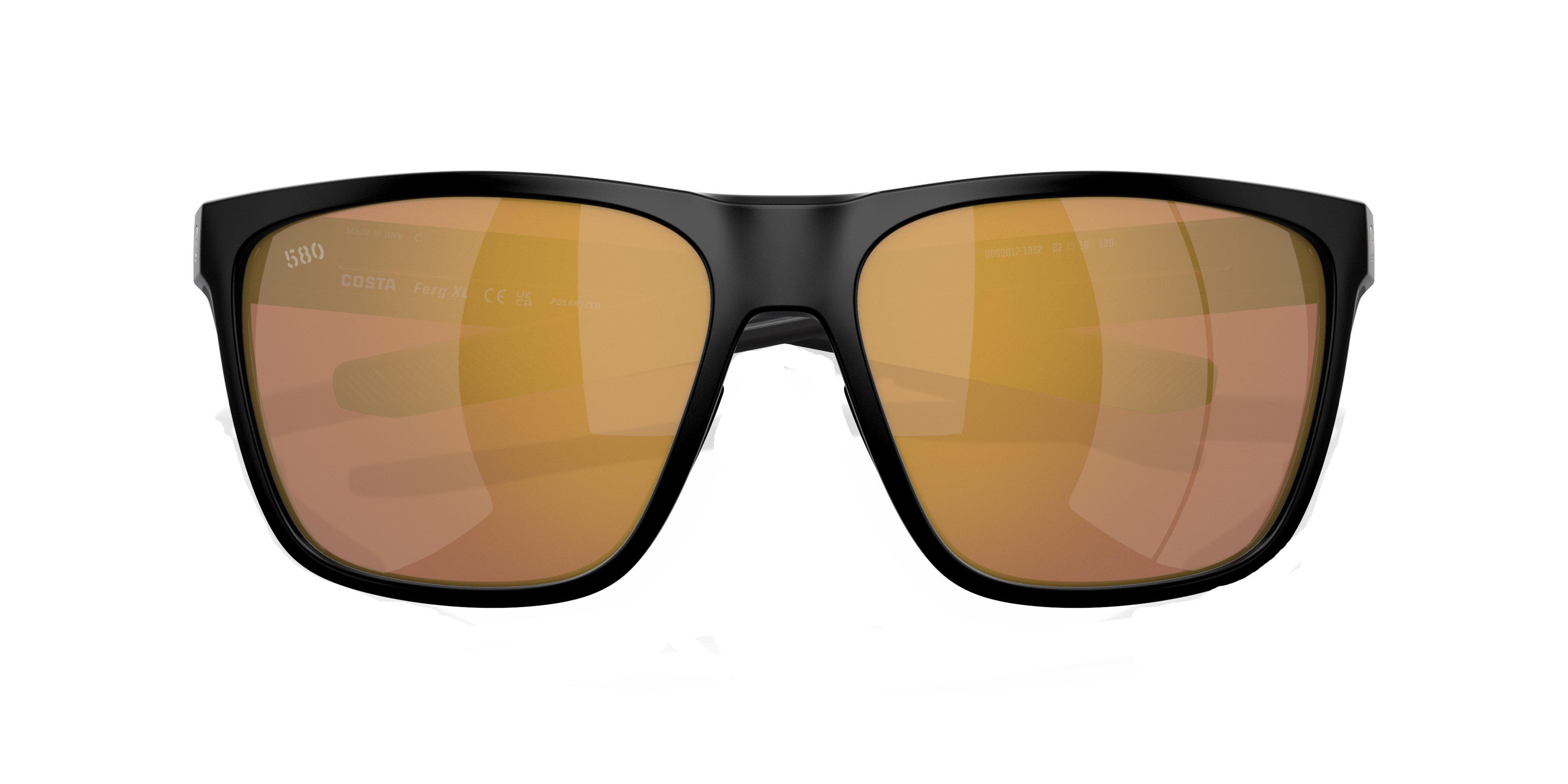 Costa Del Mar Ferg Gold Mirror Polarized 580G Matte Black Sunglasses - BLACK/GOLD Thumbnail View 7