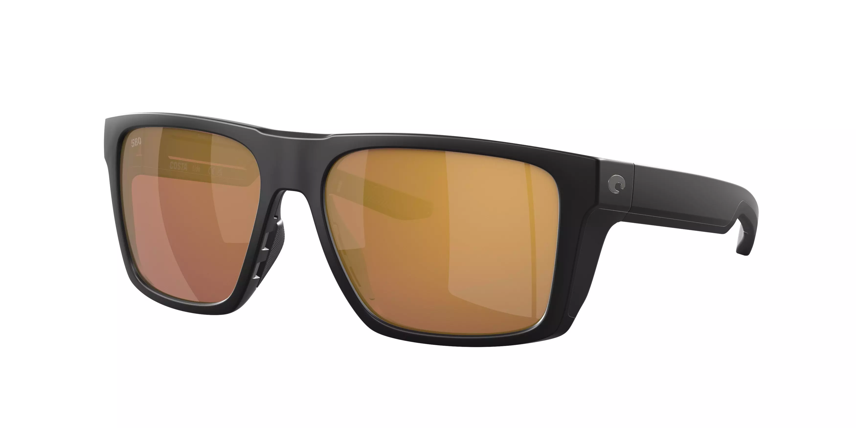 Costa Del Mar Lido Gold Mirror Polarized 580G Matte Black Sunglasses - BLACK/GOLD