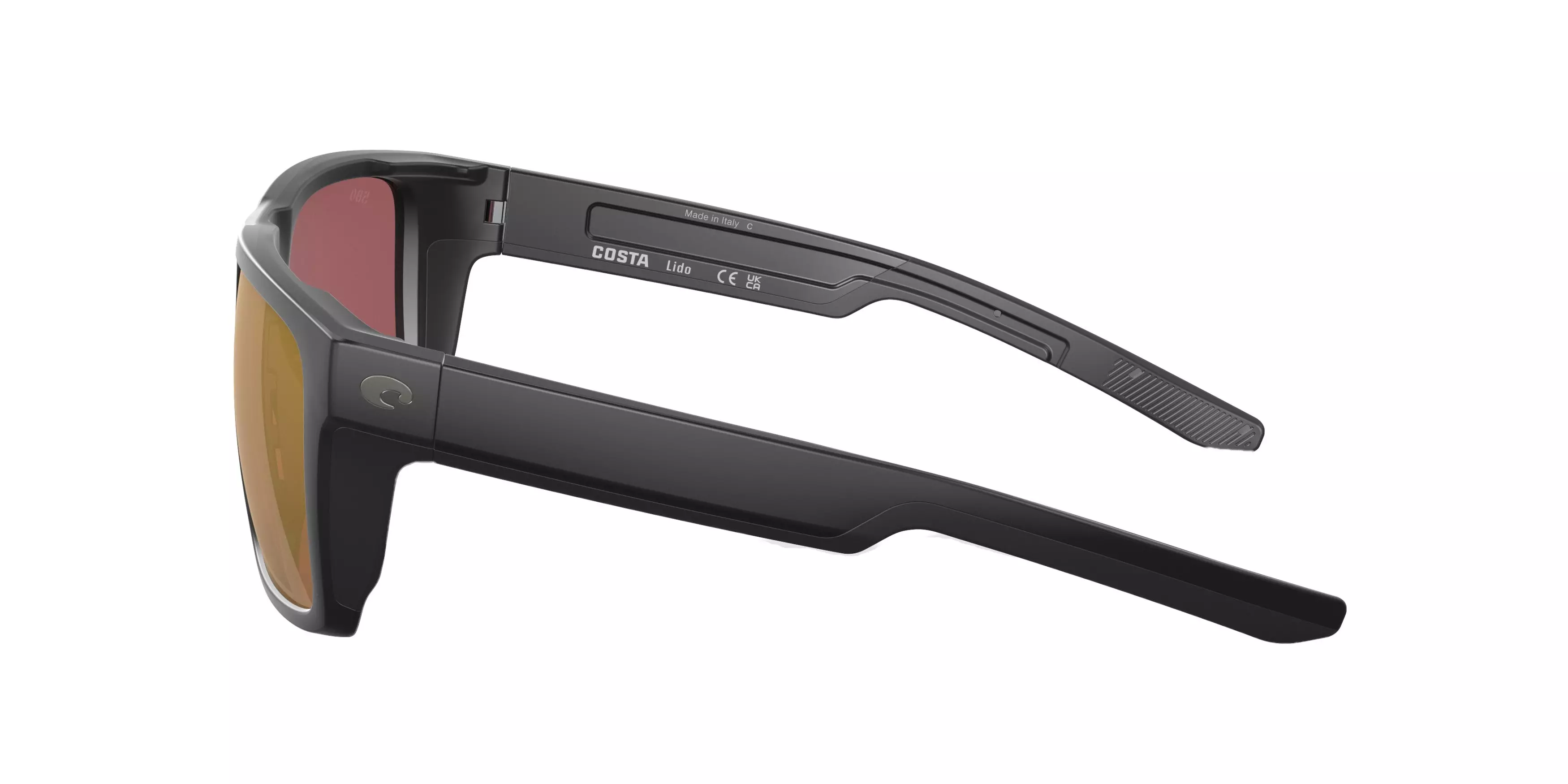 Costa Del Mar Lido Gold Mirror Polarized 580G Matte Black Sunglasses - BLACK/GOLD