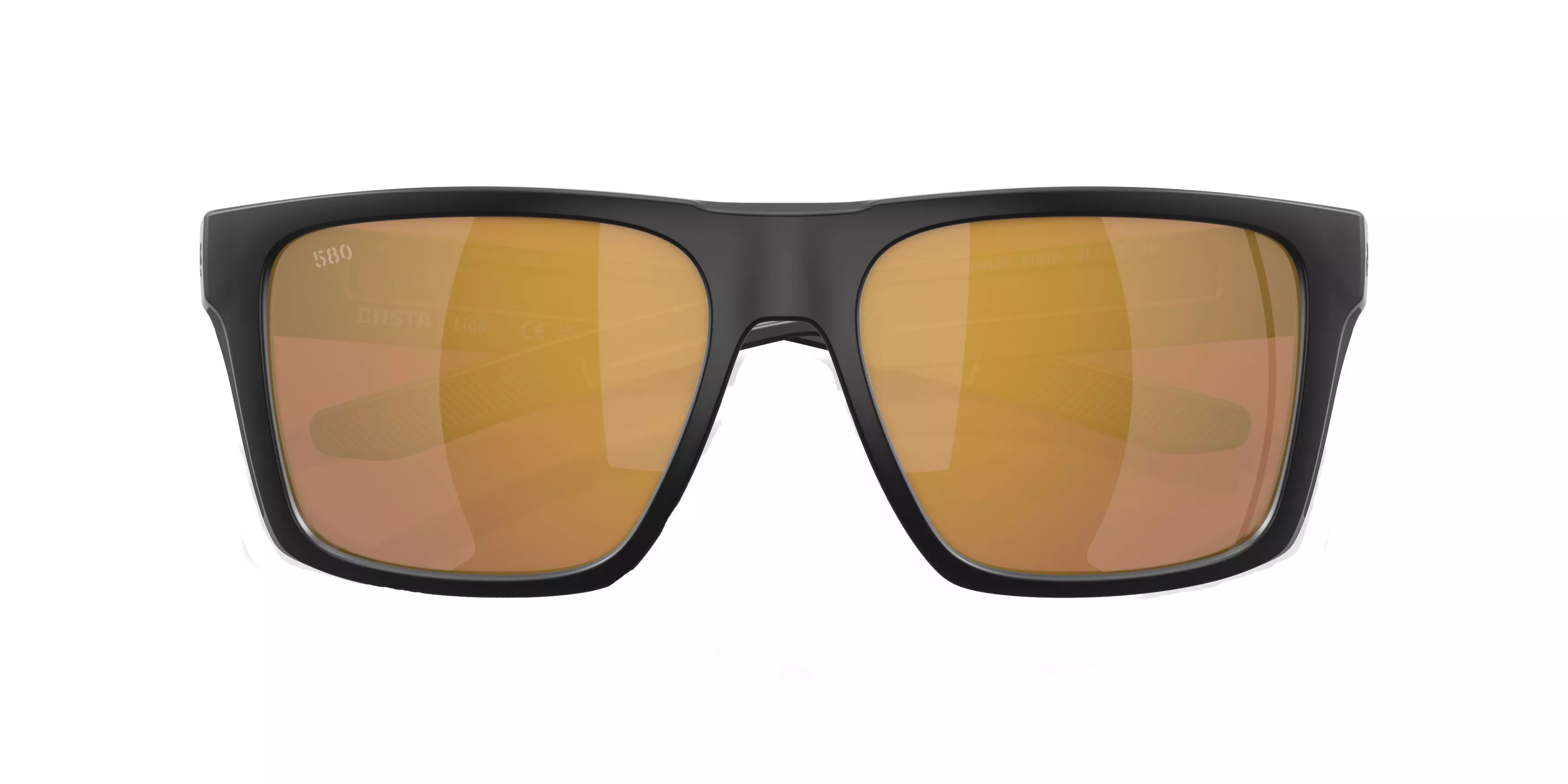 Costa Del Mar Lido Gold Mirror Polarized 580G Matte Black Sunglasses - BLACK/GOLD