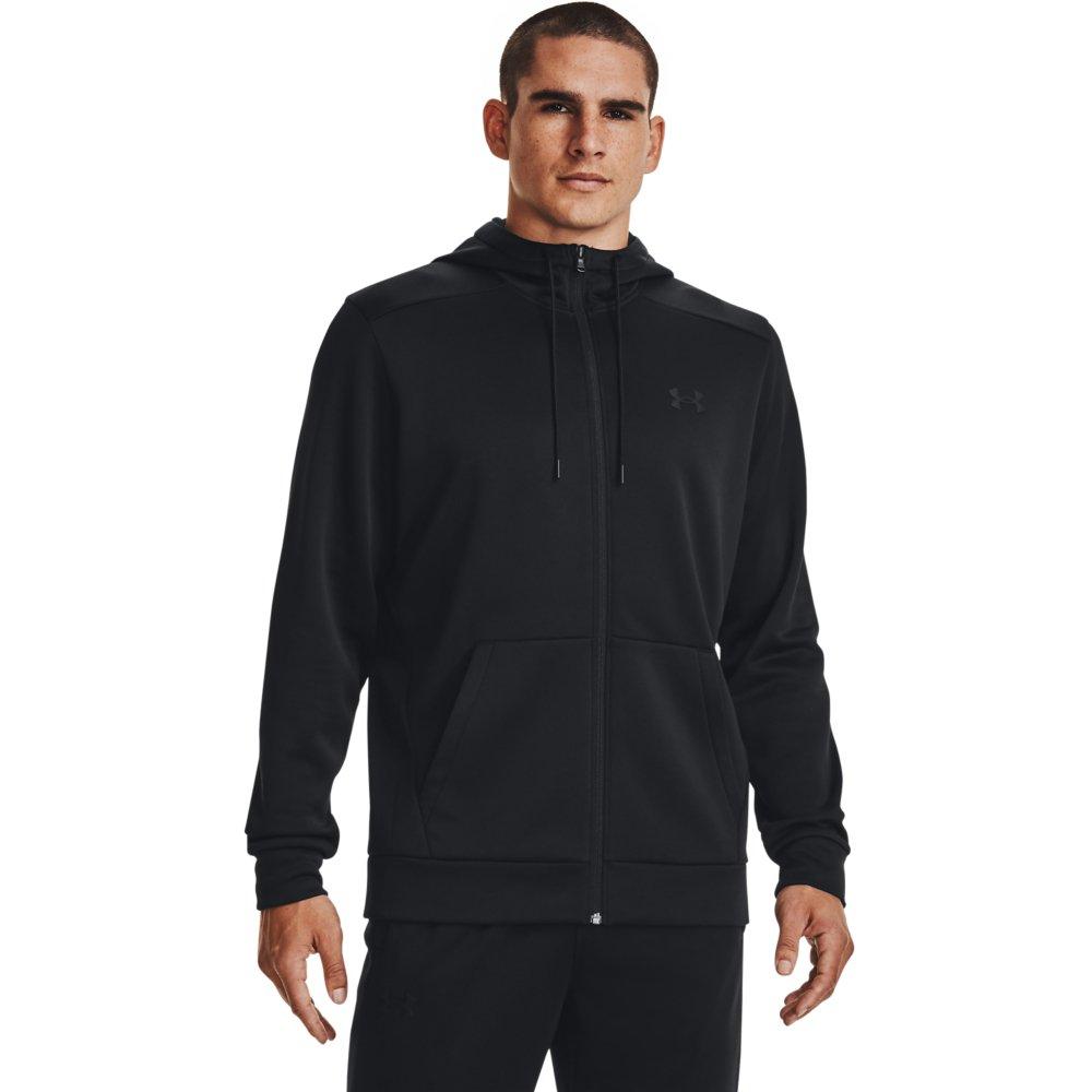Under Armour Men's Armour Fleece Full-Zip Hoodie - BLACK Thumbnail View 1