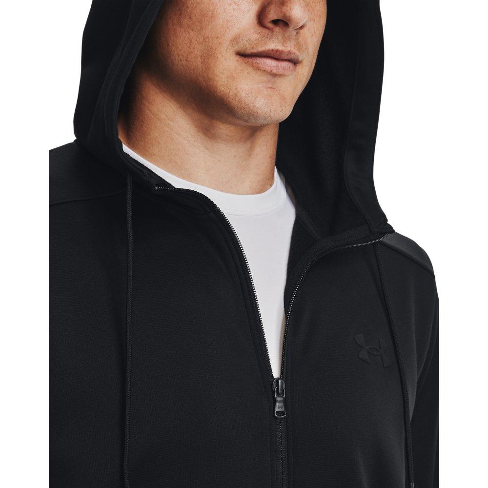 Under Armour Men's Armour Fleece Full-Zip Hoodie - BLACK Thumbnail View 4