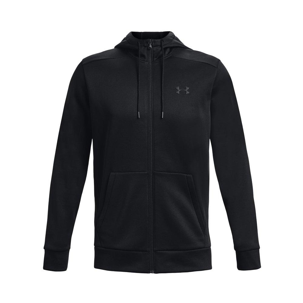 Under Armour Men's Armour Fleece Full-Zip Hoodie - BLACK Thumbnail View 5