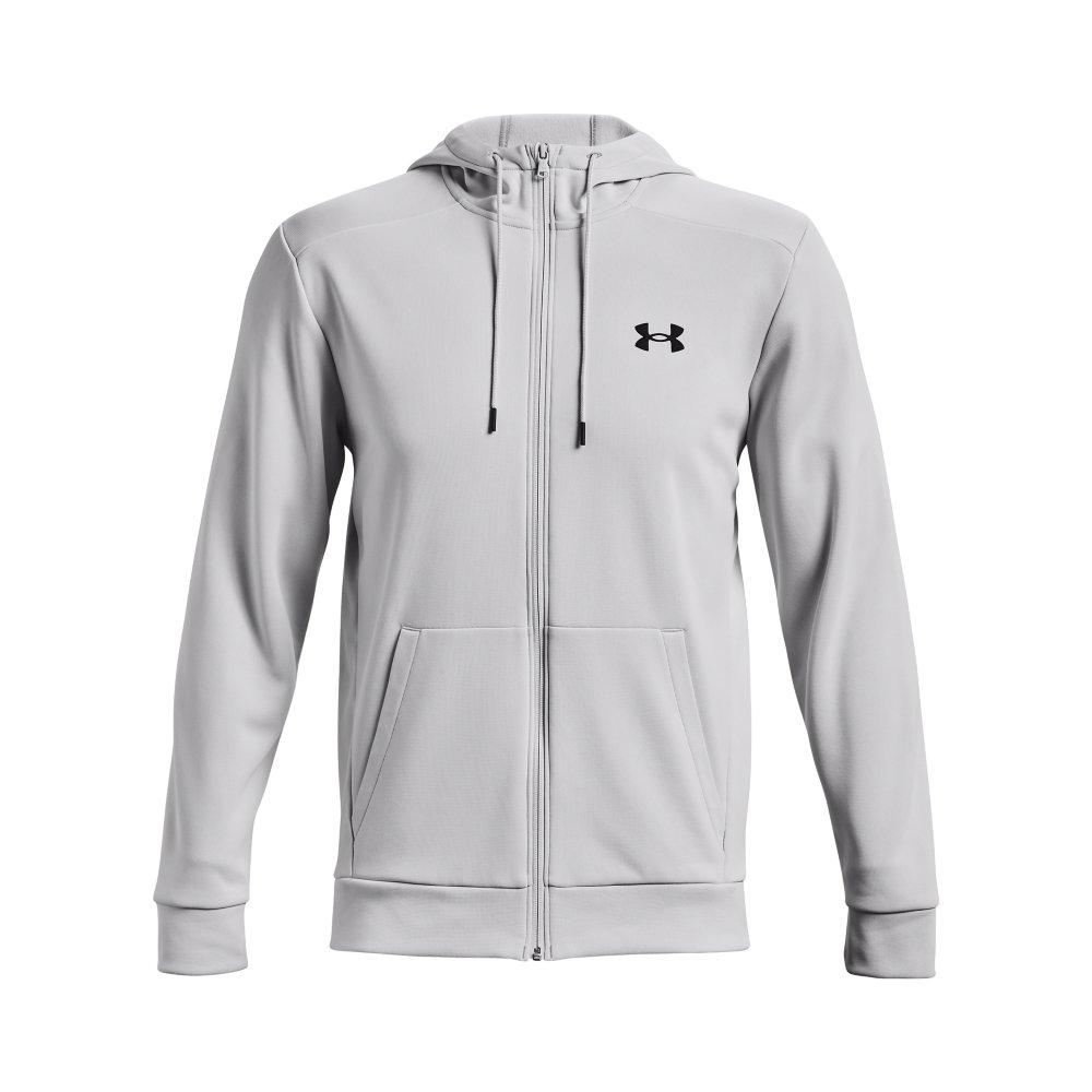 Under Armour Men's Armour Fleece Full-Zip Hoodie - LT GREY Thumbnail View 5