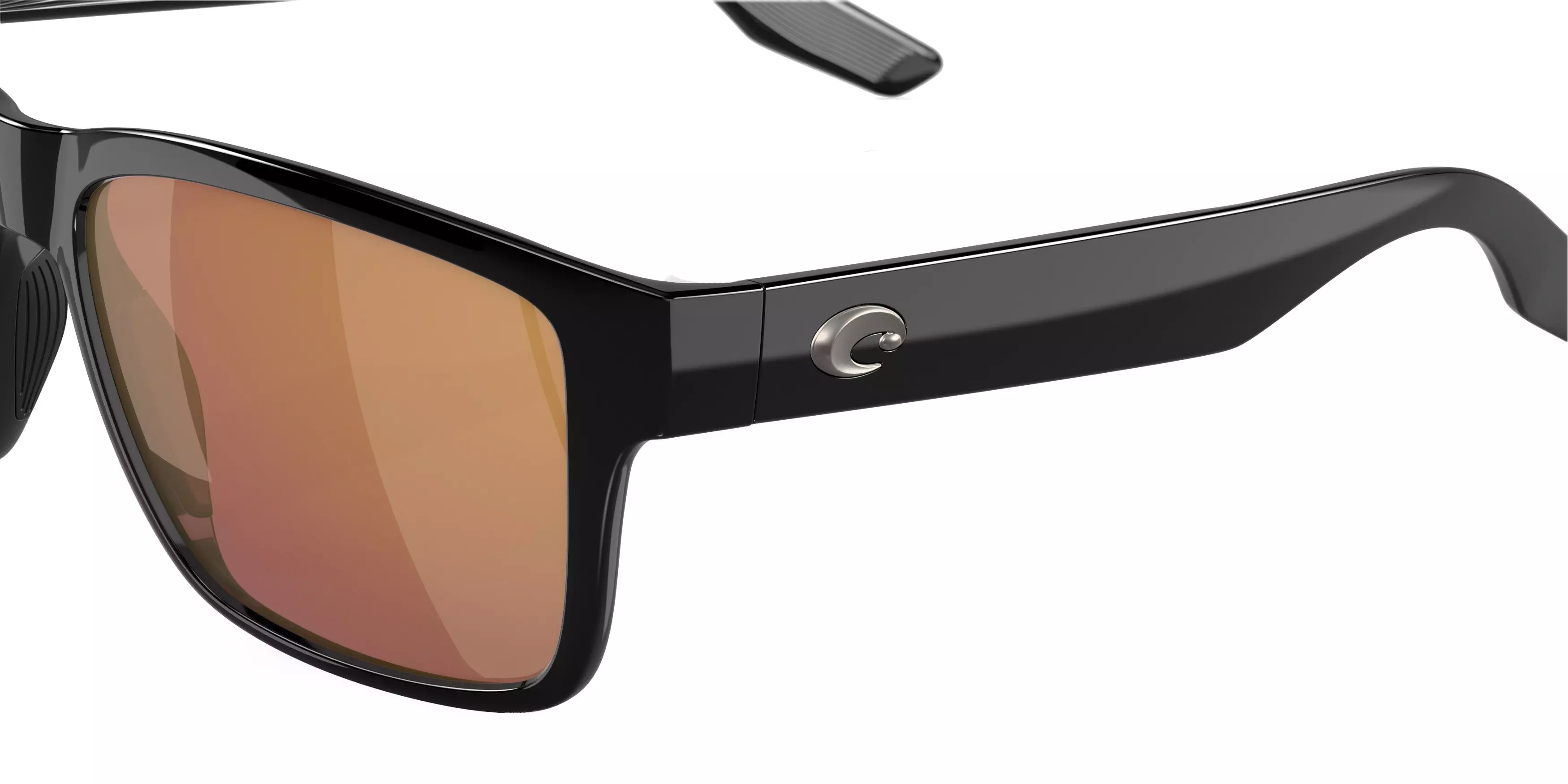 Costa Del Mar Paunch Gold Mirror Polarized 580G Matte Black Sunglasses - BLACK/GOLD