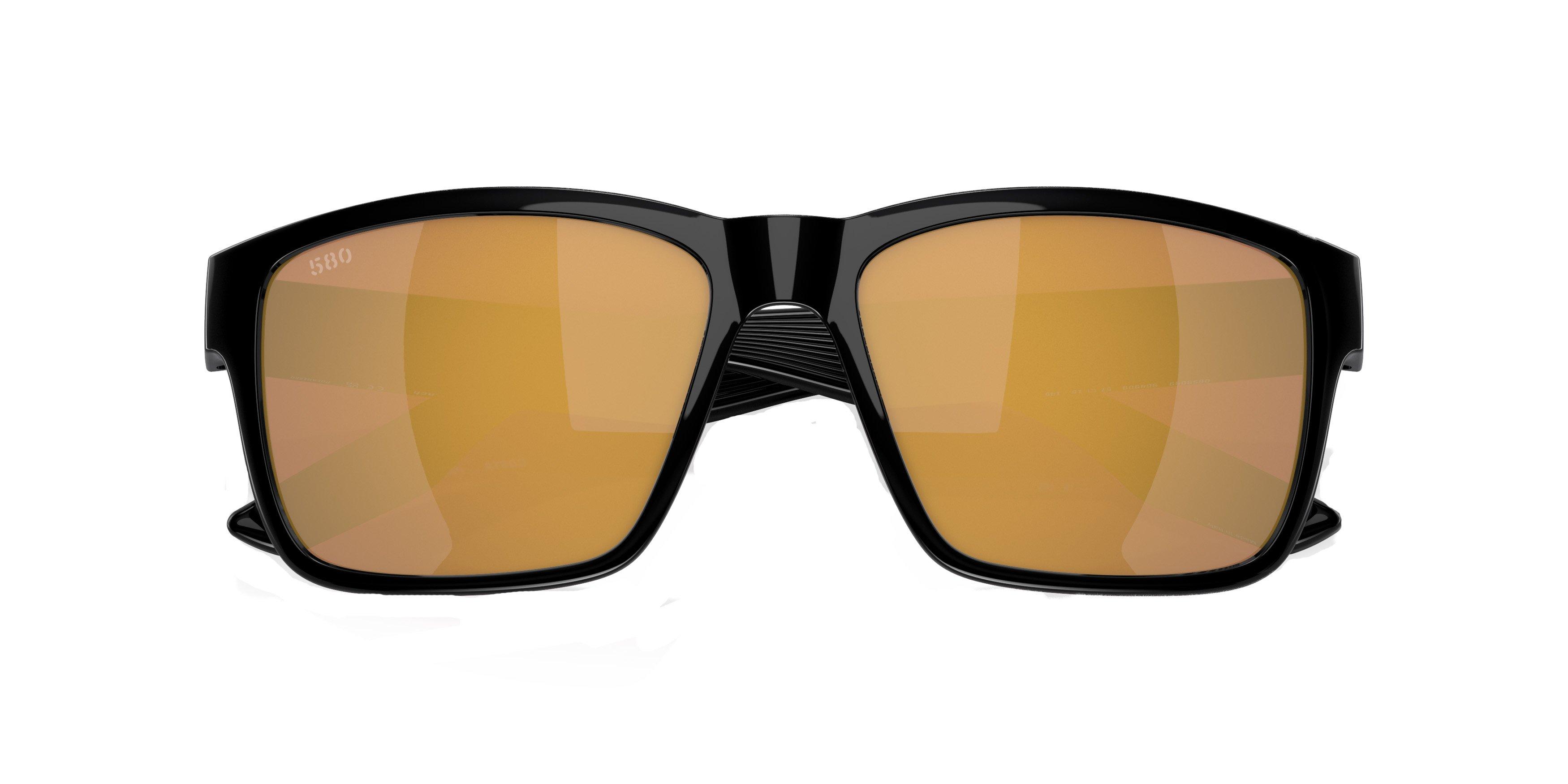 Costa Del Mar Paunch Gold Mirror Polarized 580G Matte Black Sunglasses - BLACK/GOLD Thumbnail View 7