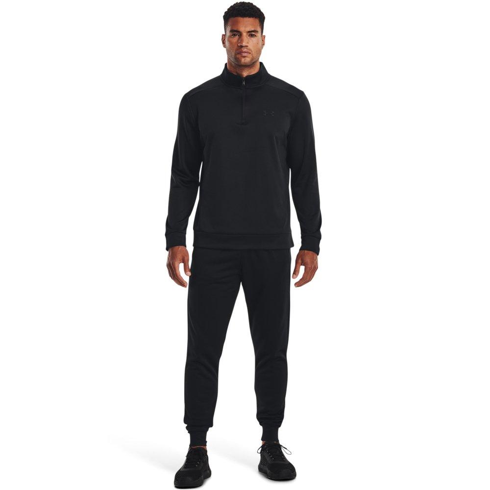 Under Armour Men's 1/4 Zip Armour Fleece - BLACK Thumbnail View 3