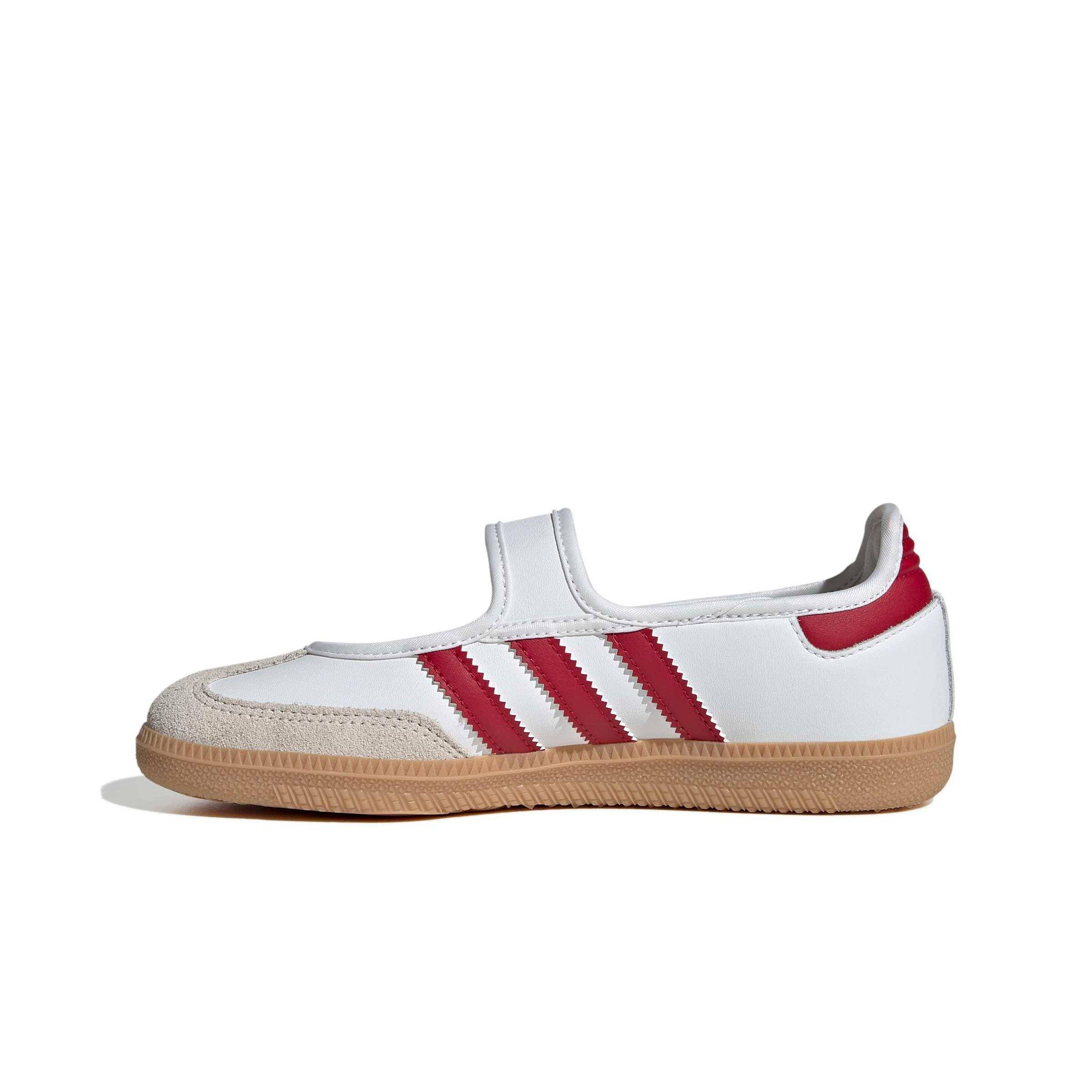 adidas Originals Samba Jane "Ftwr White/Team Victory Red/Gum 3" Grade School Girls' Shoe - WHITE/RED/BROWN Thumbnail View 2