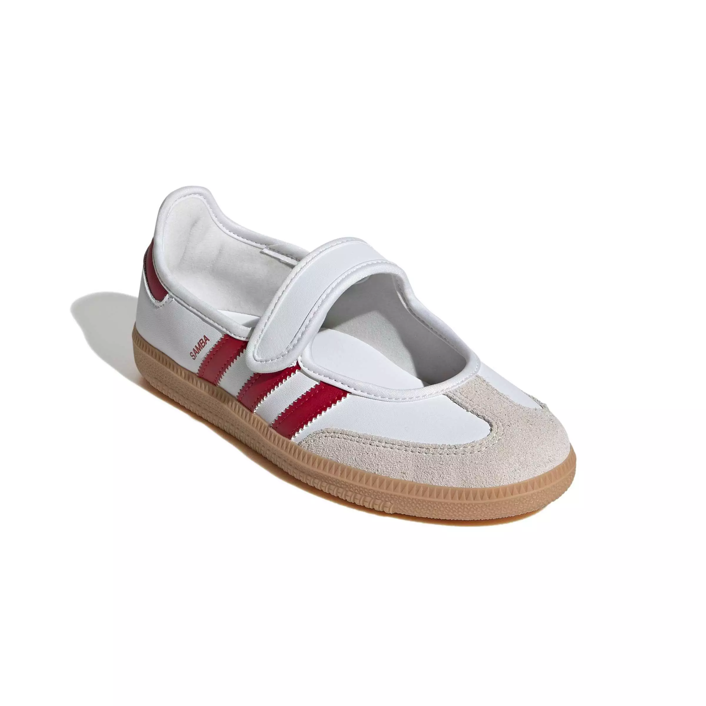 adidas Originals Samba Jane "Ftwr White/Team Victory Red/Gum 3" Grade School Girls' Shoe - WHITE/RED/BROWN