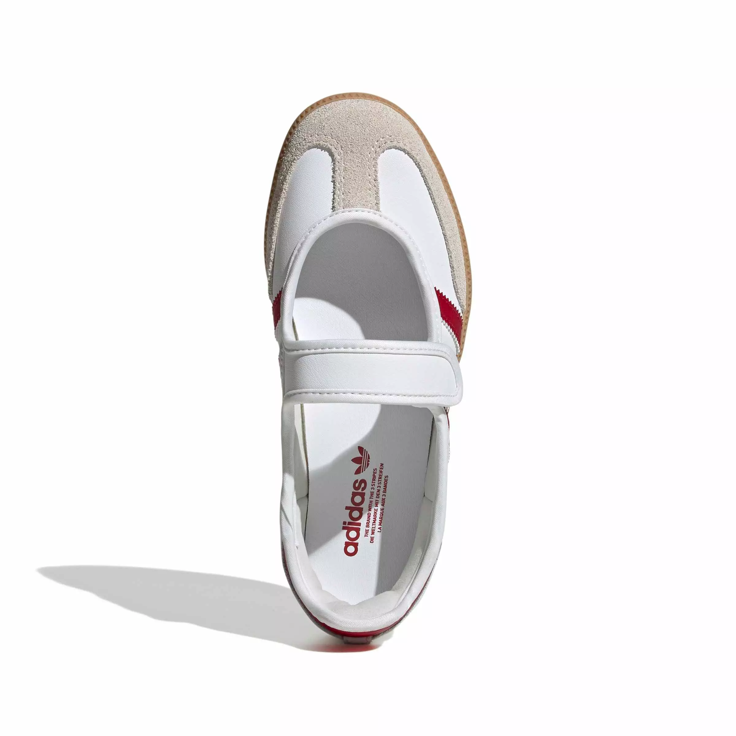 adidas Originals Samba Jane "Ftwr White/Team Victory Red/Gum 3" Grade School Girls' Shoe - WHITE/RED/BROWN