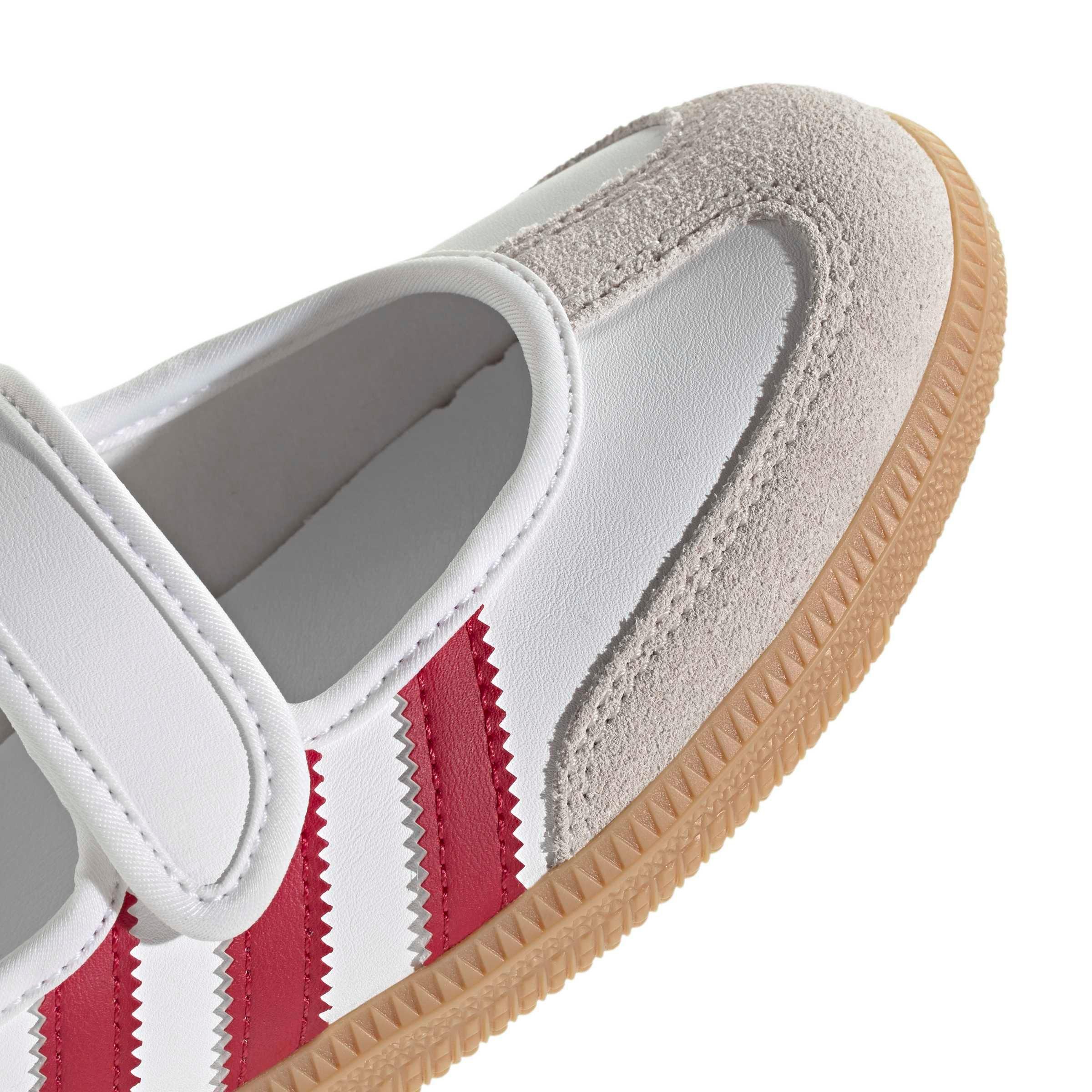 adidas Originals Samba Jane "Ftwr White/Team Victory Red/Gum 3" Grade School Girls' Shoe - WHITE/RED/BROWN Thumbnail View 8