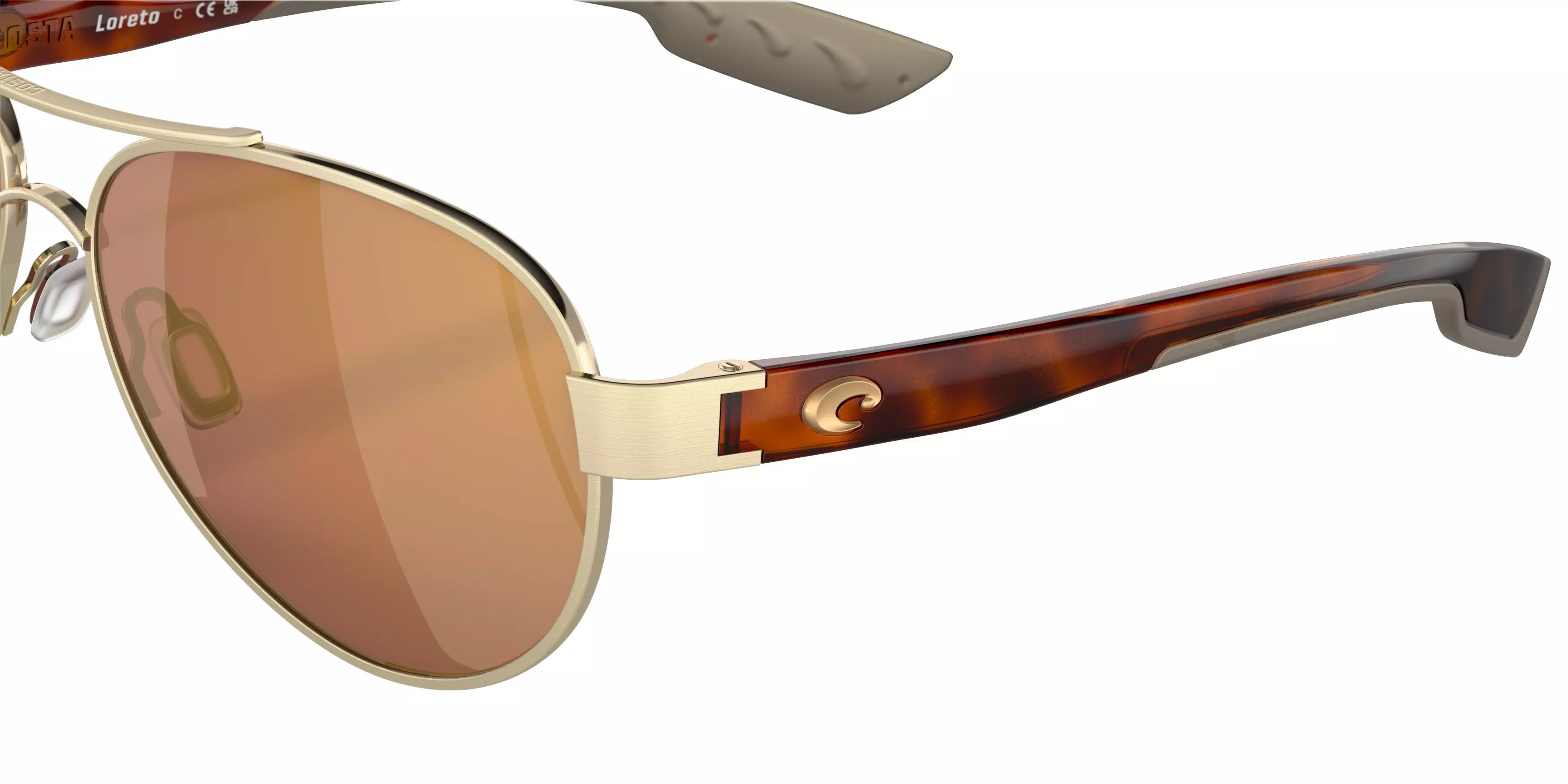 Costa Del Mar Loreto Gold Mirror Polarized Brushed Gold Sunglasses - GOLD