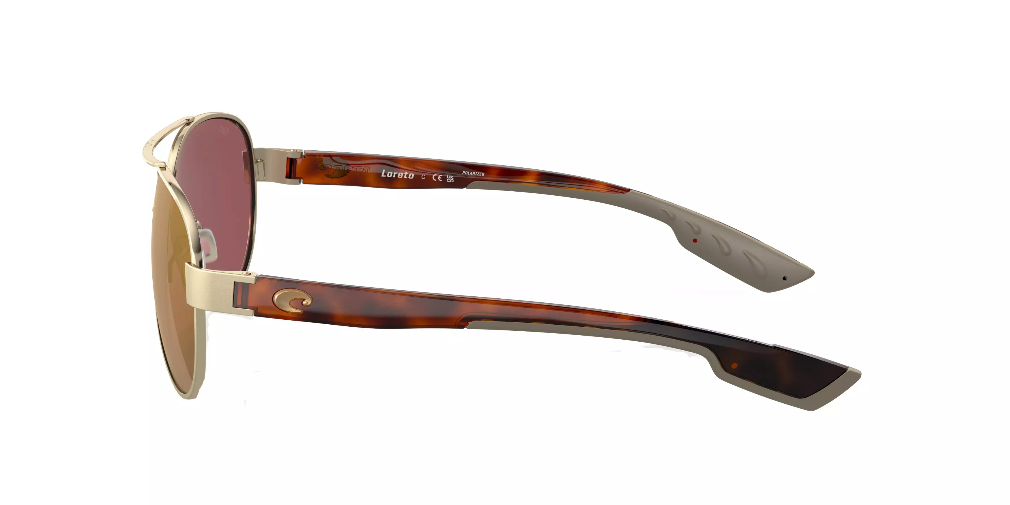 Costa Del Mar Loreto Gold Mirror Polarized Brushed Gold Sunglasses - GOLD