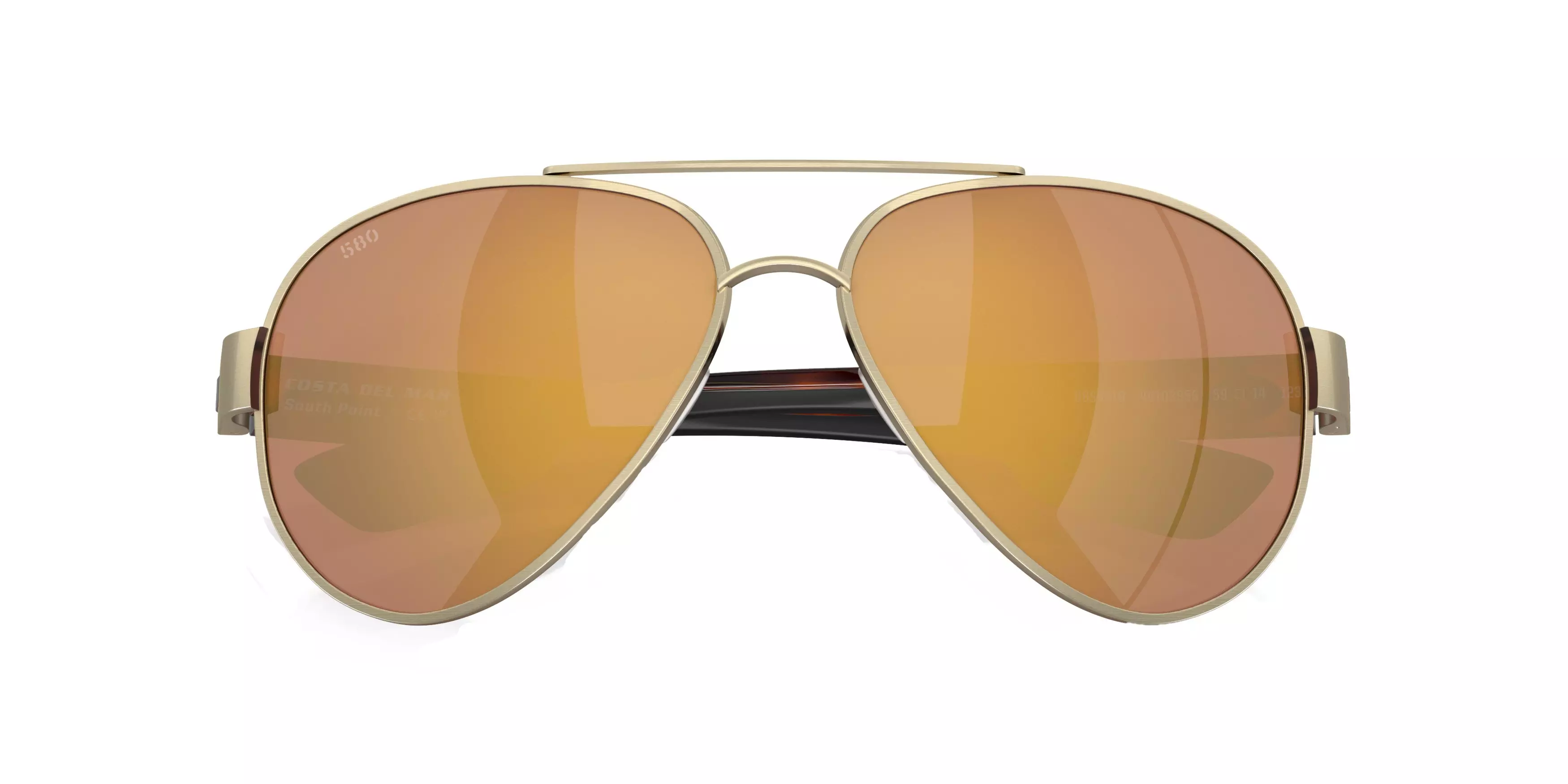 Costa Del Mar South Point Gold Mirror Polarized Brushed Gold Sunglasses - GOLD