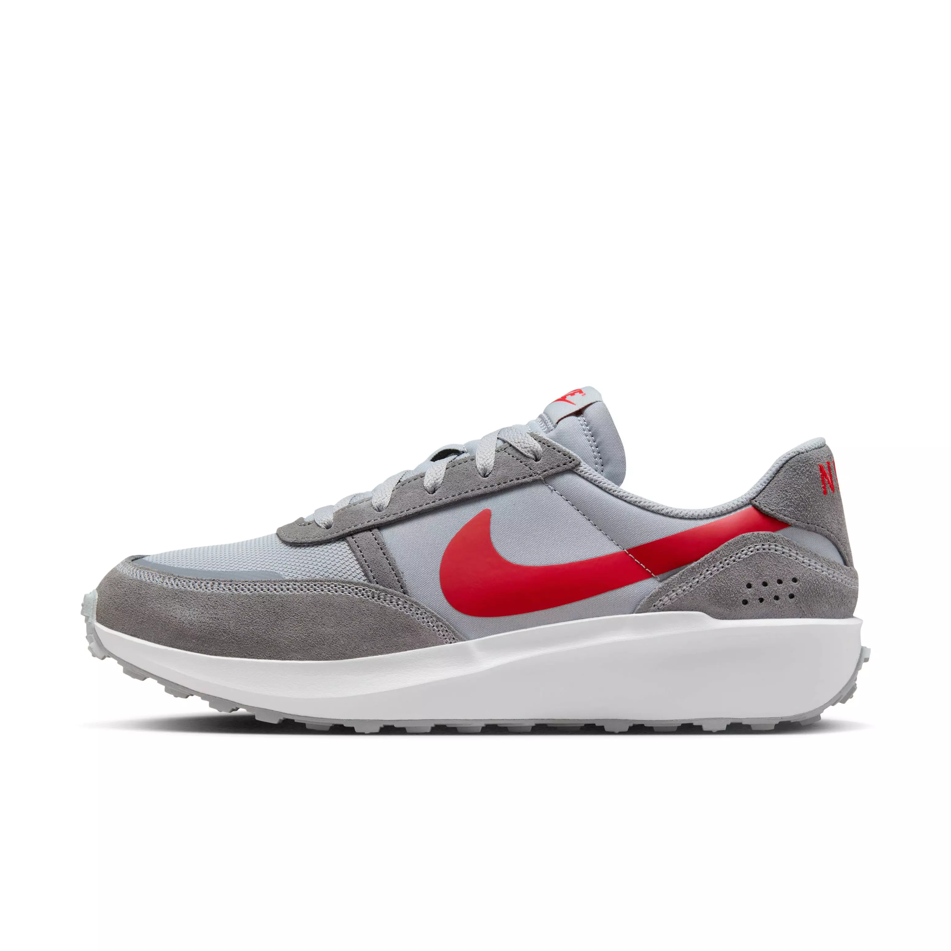 Nike Waffle Nav "Wolf Grey/Cool Grey/White/University Red" Men's Shoe - GREY/GREY/WHITE/RED