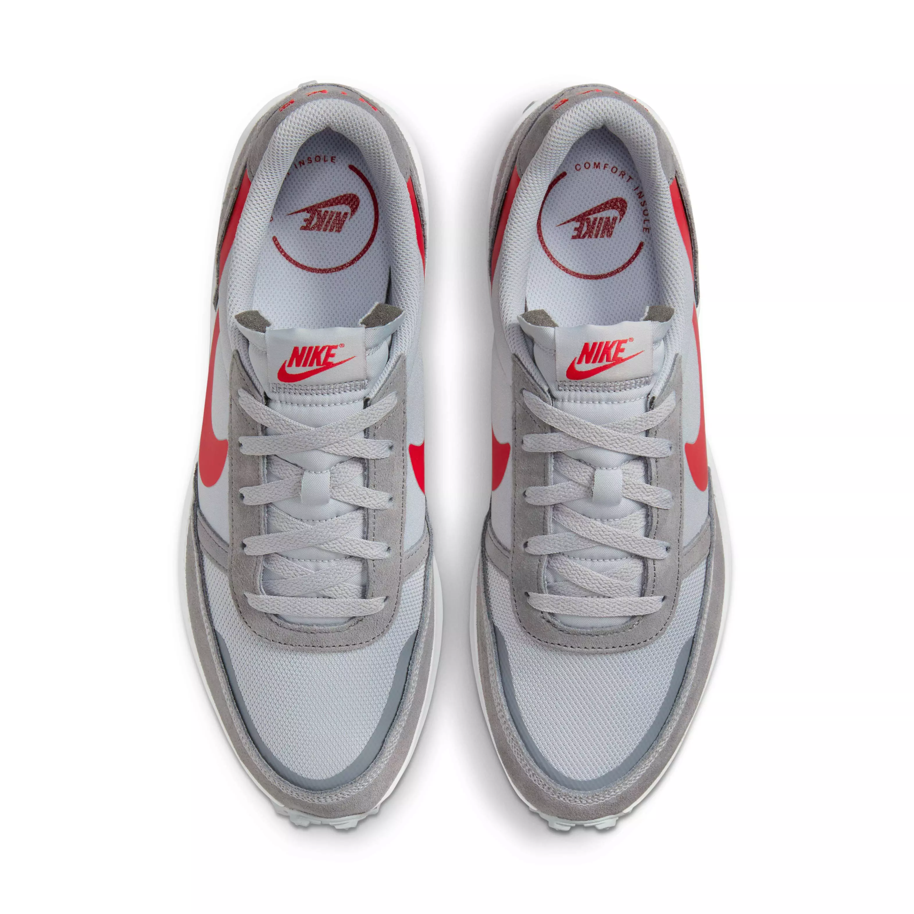 Nike Waffle Nav "Wolf Grey/Cool Grey/White/University Red" Men's Shoe - GREY/GREY/WHITE/RED