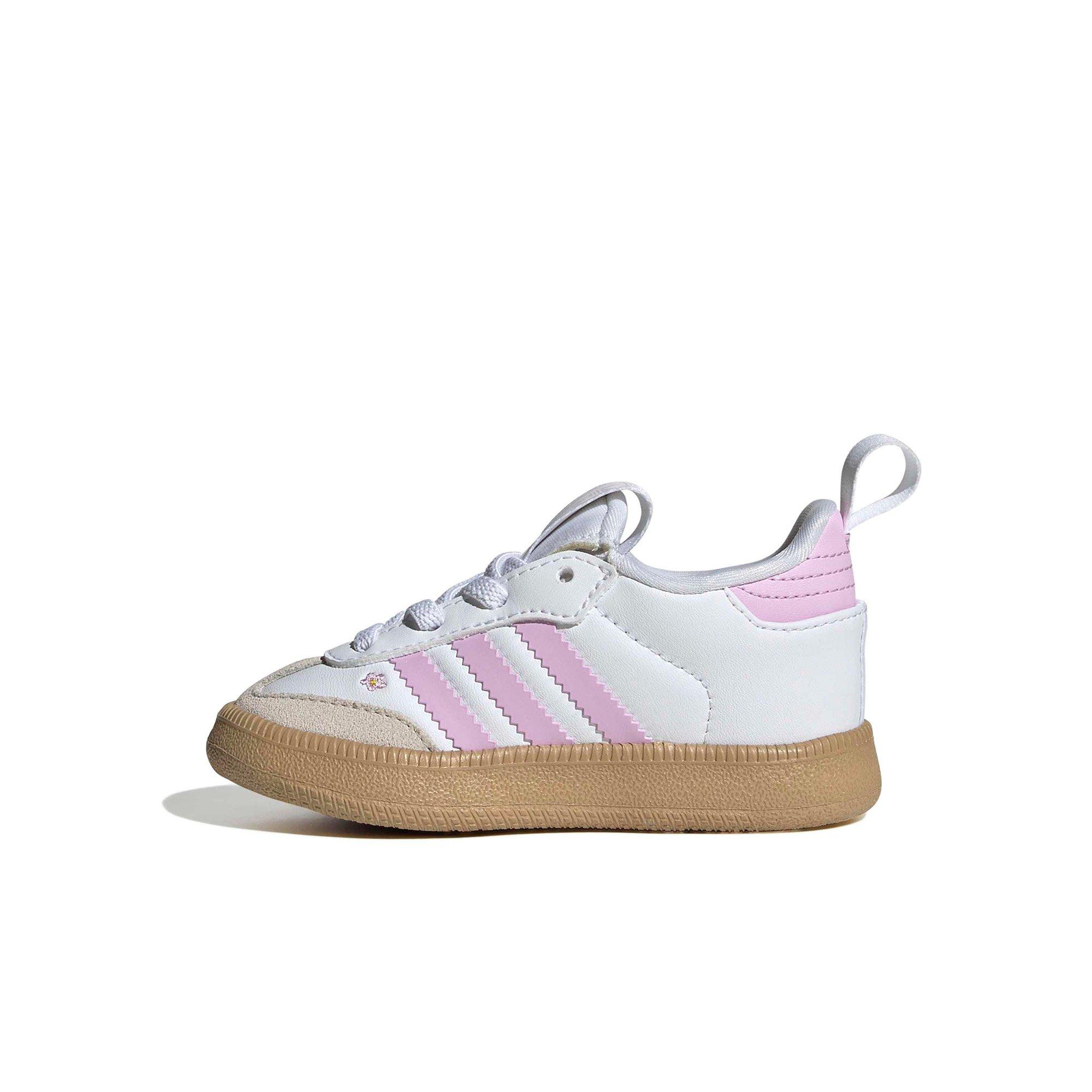 adidas Originals Samba Quickon Infant Girls' "Ftwr White/Bliss Lilac/Alumina" Shoe
