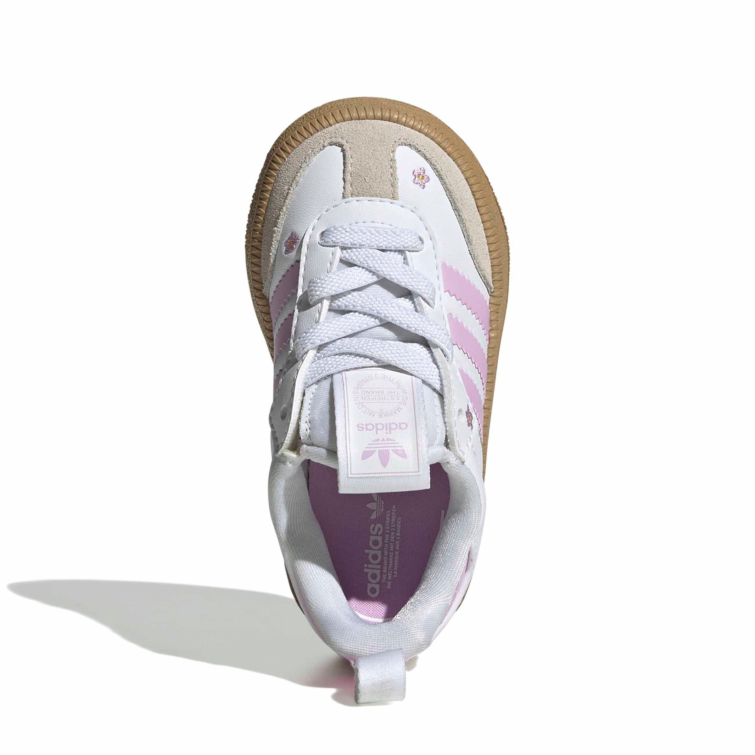 adidas Originals Samba Quickon "Ftwr White/Bliss Lilac/Alumina" Infant Girls' Shoe - WHITE/LILAC/ALUMINA Thumbnail View 5