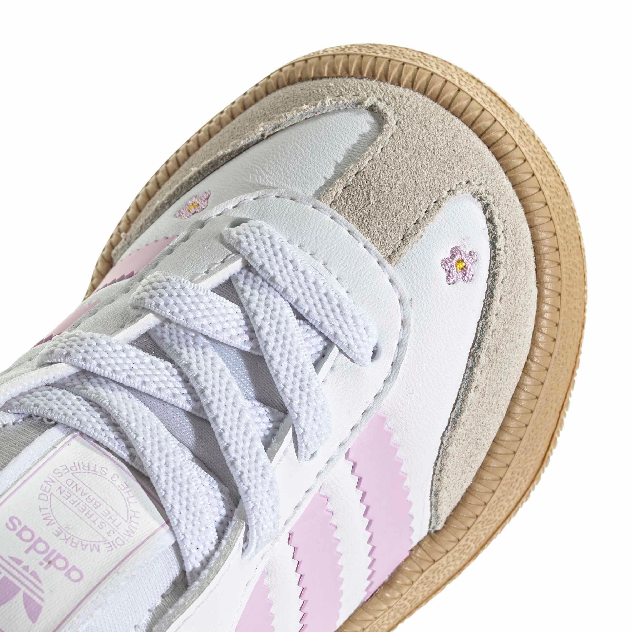 adidas Originals Samba Quickon "Ftwr White/Bliss Lilac/Alumina" Infant Girls' Shoe - WHITE/LILAC/ALUMINA Thumbnail View 8