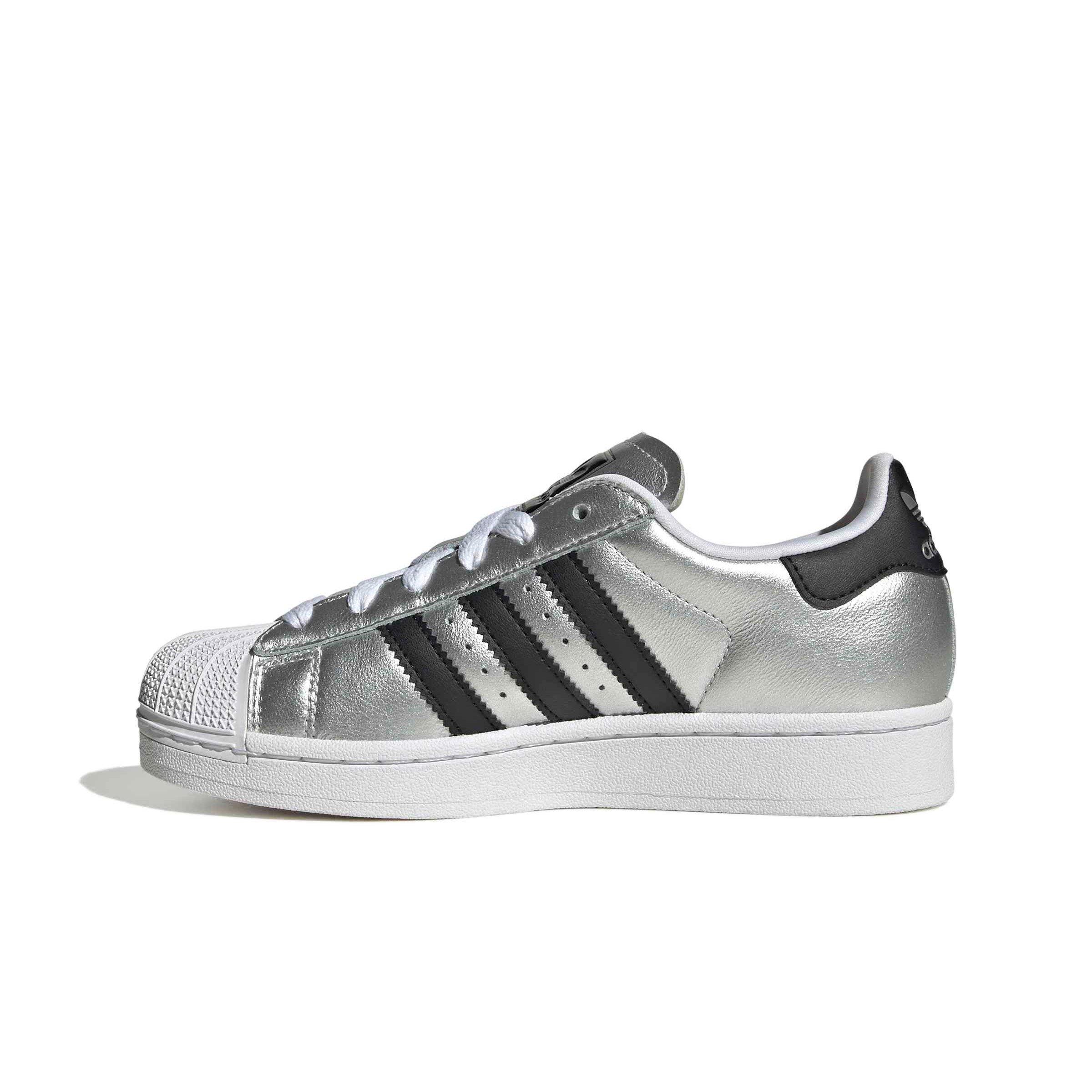 adidas Originals Superstar II "Silver Met/Core Black" Grade School Girls' Shoe - SILVER/BLACK Thumbnail View 2